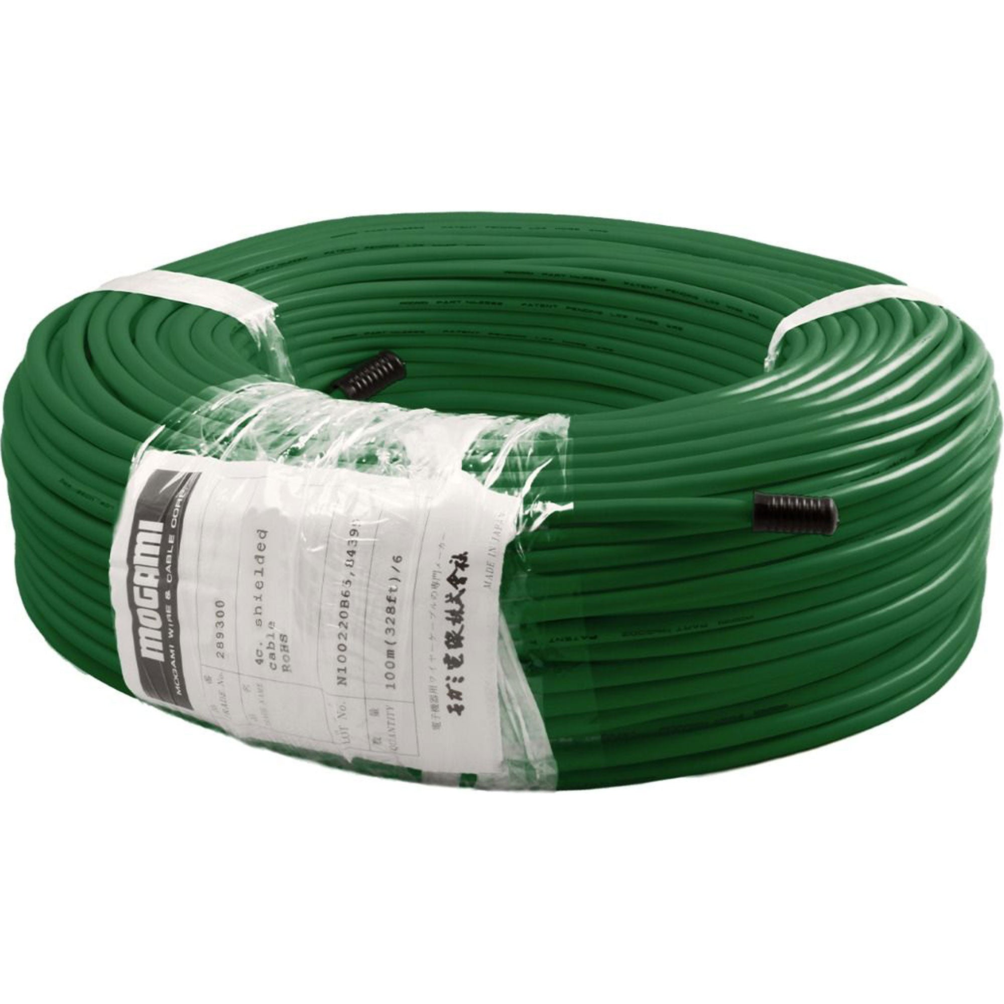 Mogami W2893 Miniature Neglex Quad Microphone Cable (Green, 328'/100m Roll)