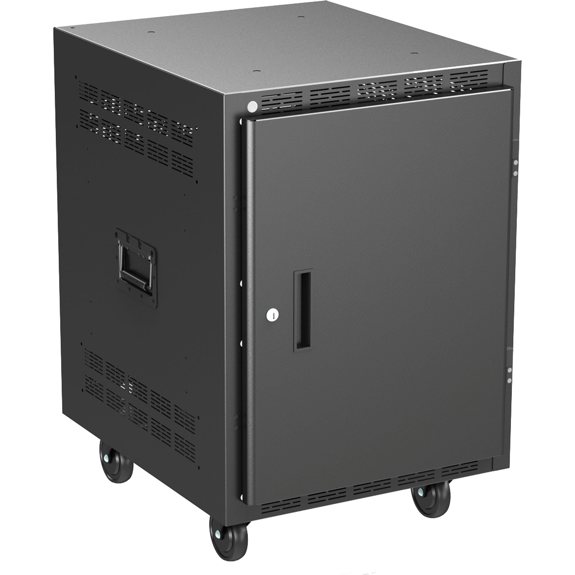 AtlasIED RX14-25SFD Mobile Equipment Rack with Solid Front Door (14U, 25" Deep)