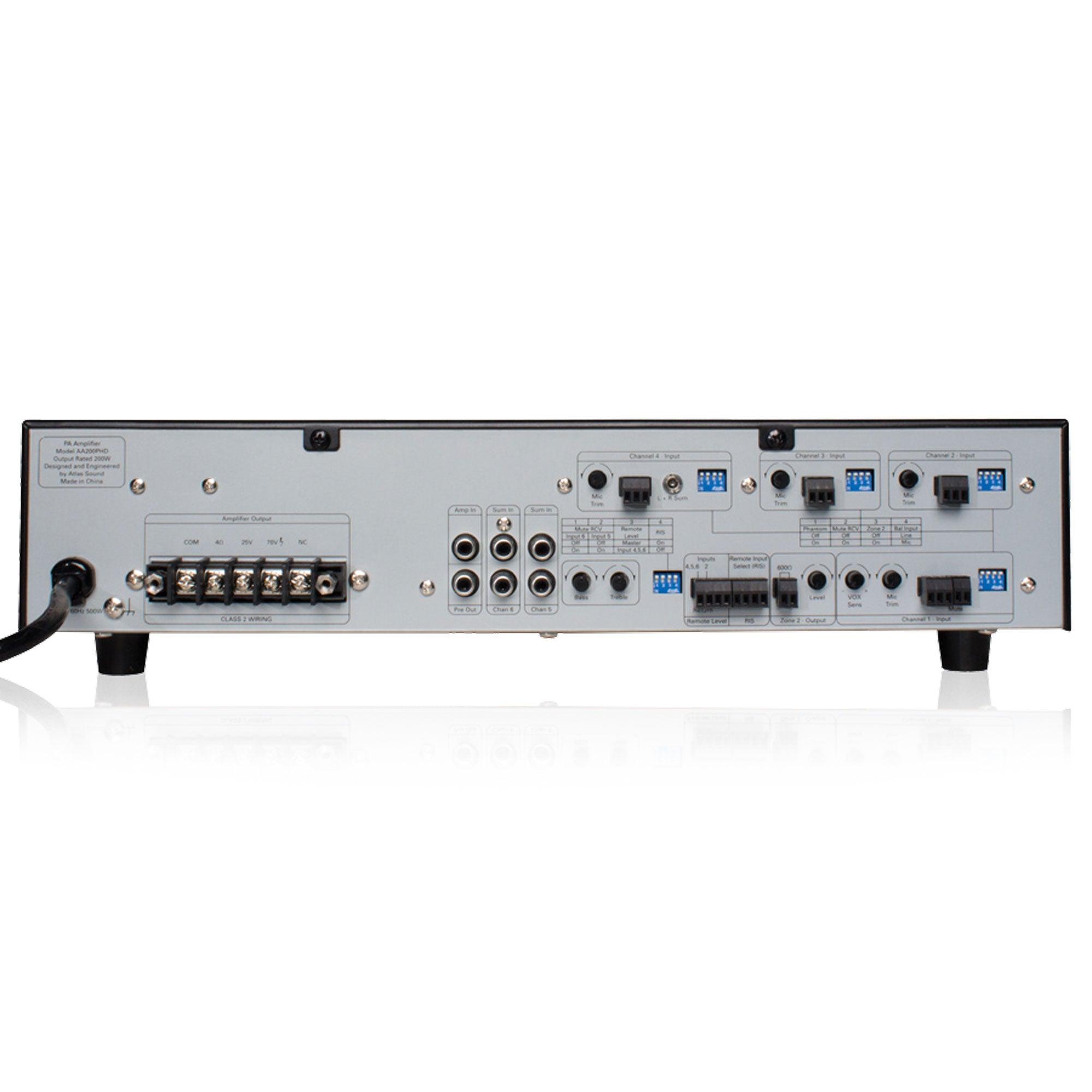 AtlasIED AA200PHD 6-Input, 200-Watt Mixer Amplifier with Automatic System Test