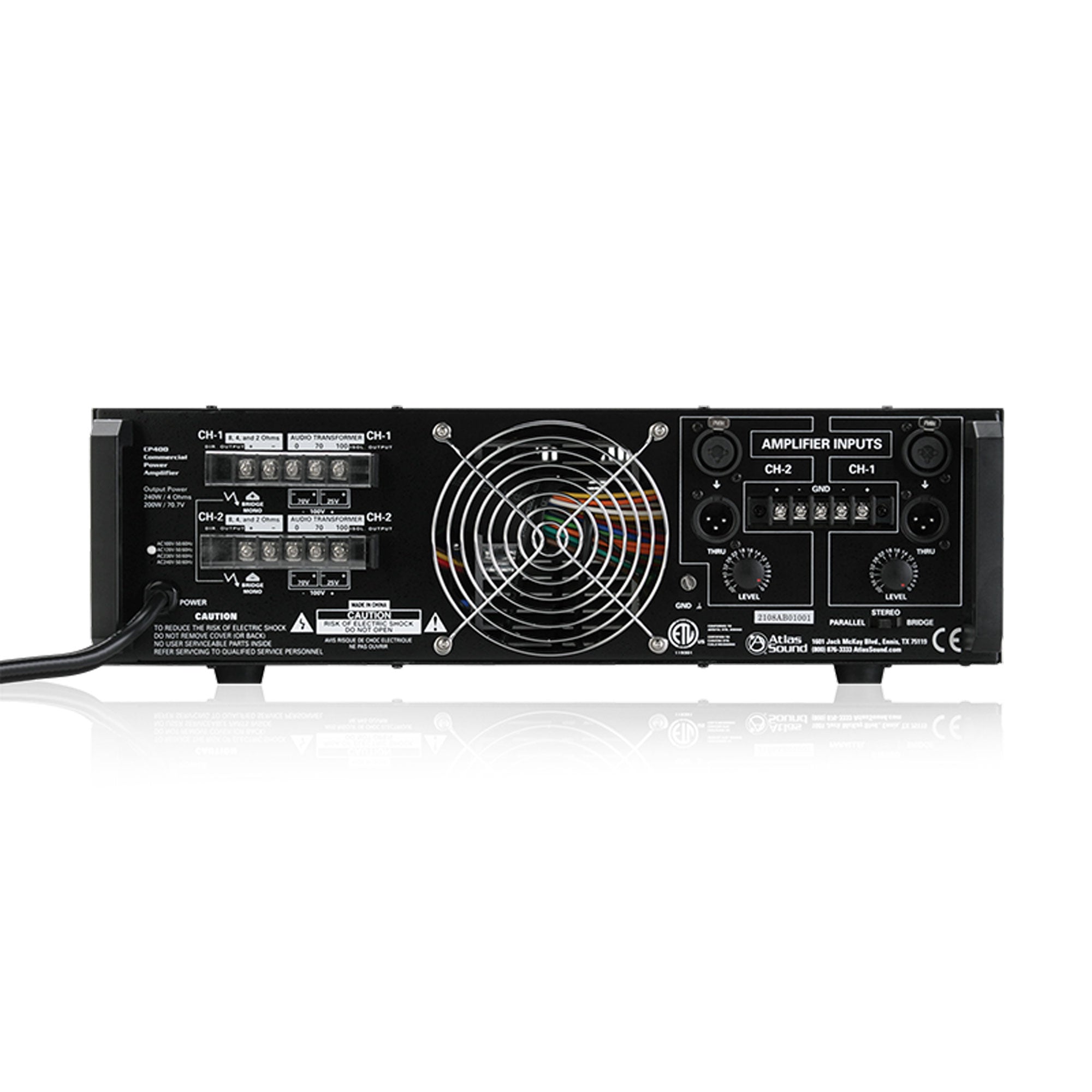 AtlasIED CP400 Dual-Channel, 400-Watt Commercial Power Amplifier