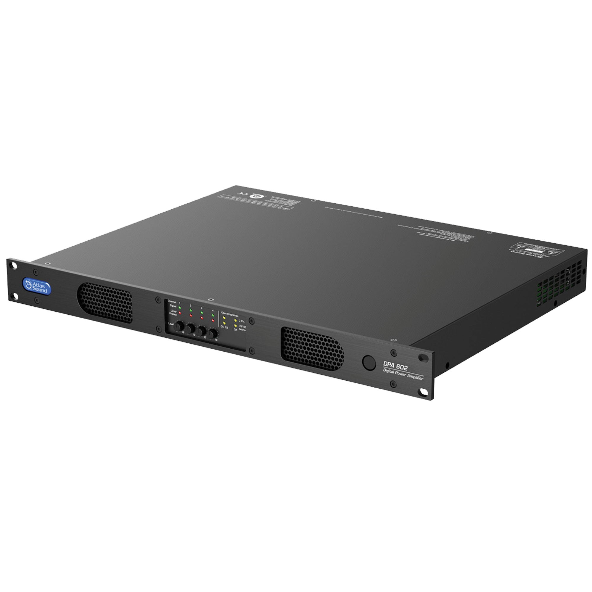 AtlasIED DPA602 600-Watt Networkable Multi-Channel Power Amplifier with Dante Network Audio