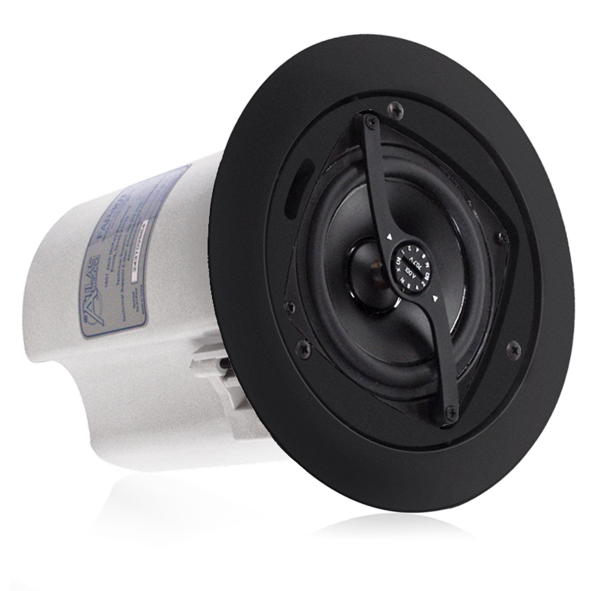 AtlasIED FAP40T-B 4" In Ceiling Speaker with 16-Watt 70/100V Transformer (Black, Pair)