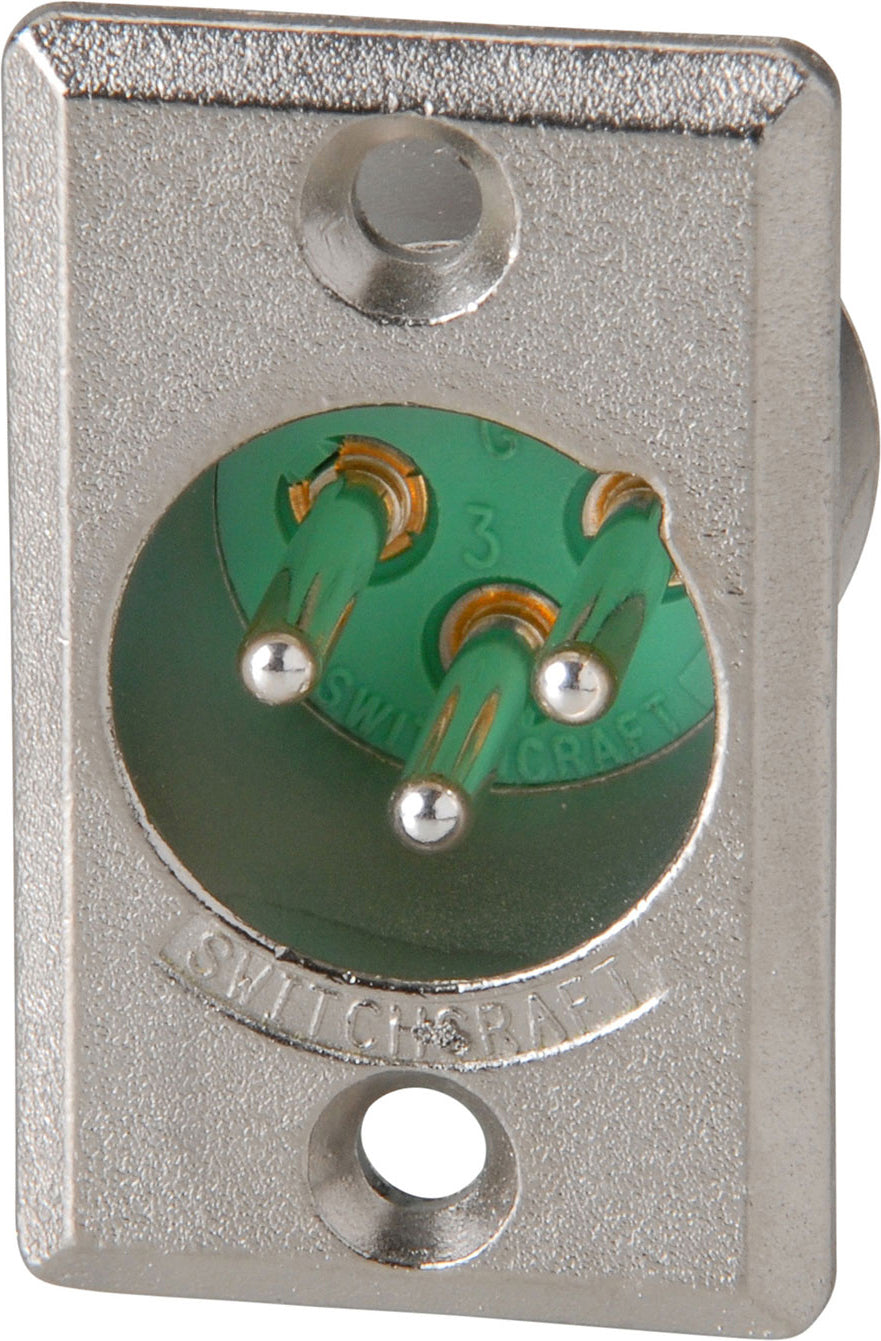 Switchcraft D3M Male 3-Pin XLR Panel Mount Connector (Nickel/Silver)