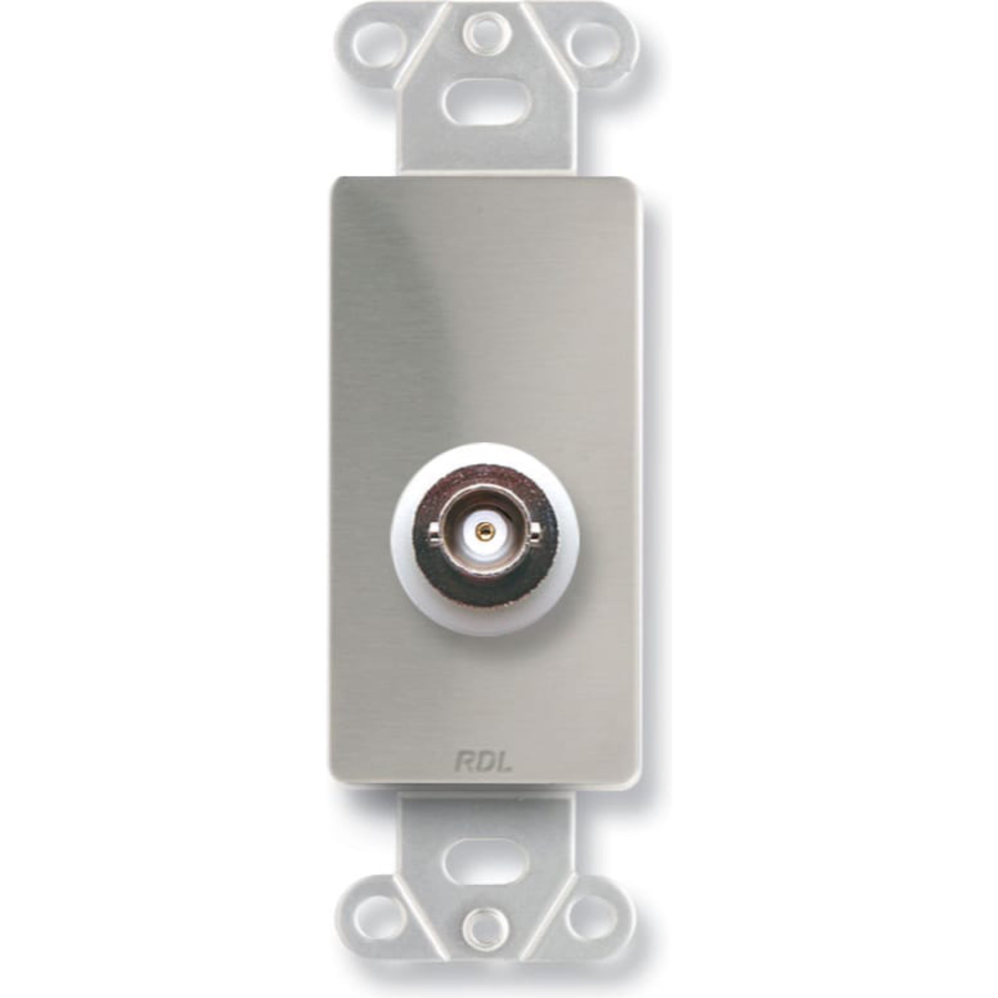 RDL DS-BNC/D Insulated Double BNC Jack on Decora Plate (Stainless Steel)