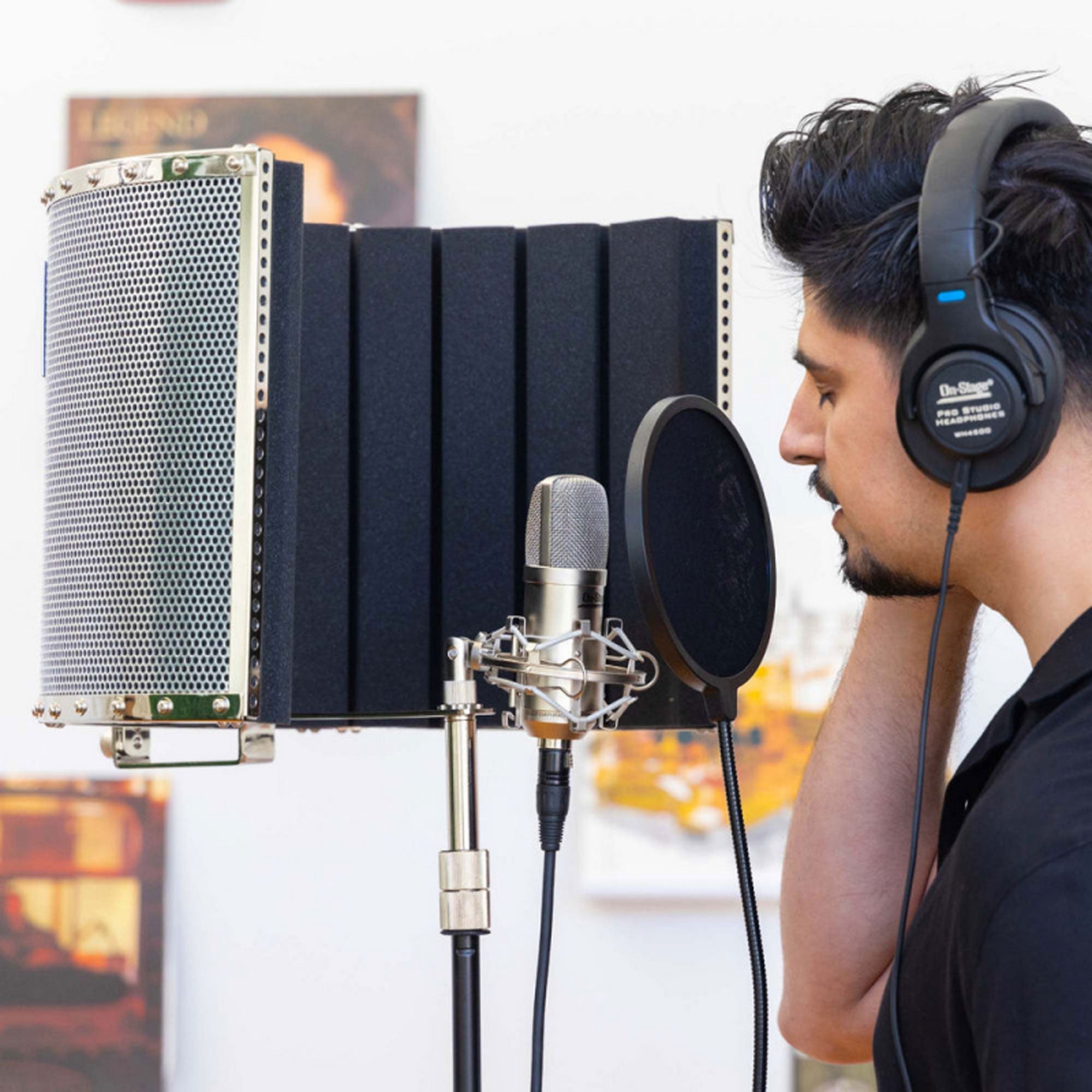 On-Stage ASMS4730 Isolation Shield and Stand-Mounted Acoustic Enclosure (18.5" x 12")