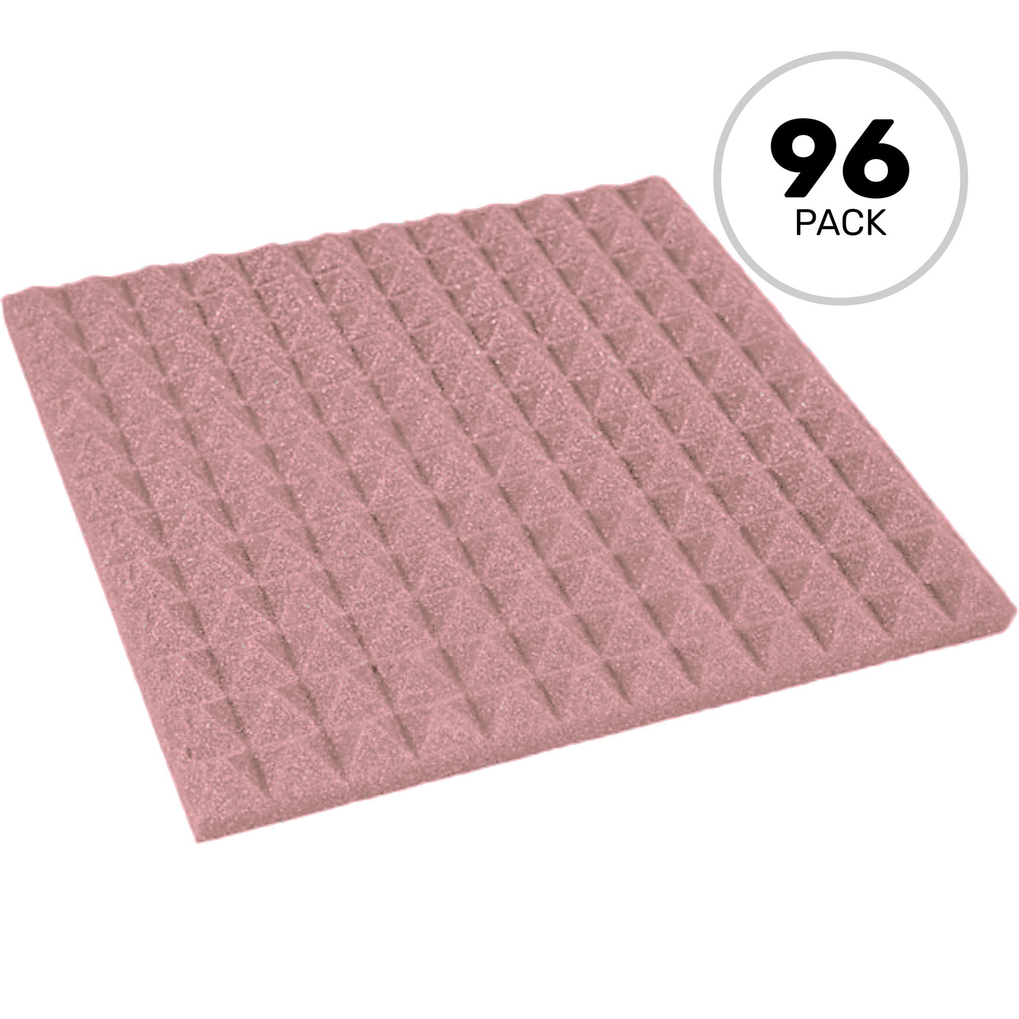 Performance Audio 12" x 12" x 1" Pyramid Acoustic Foam Tile (Rosy Beige, 96 Pack)