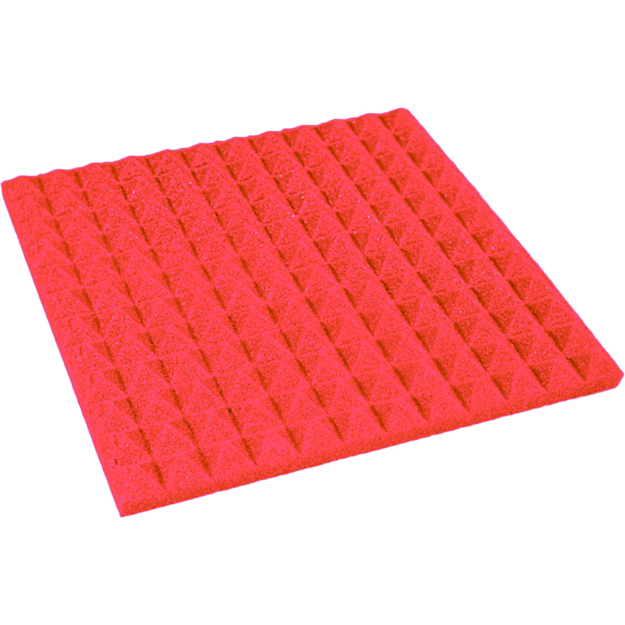 Performance Audio 12" x 12" x 1" Pyramid Acoustic Foam Tile (Red, 48 Pack)