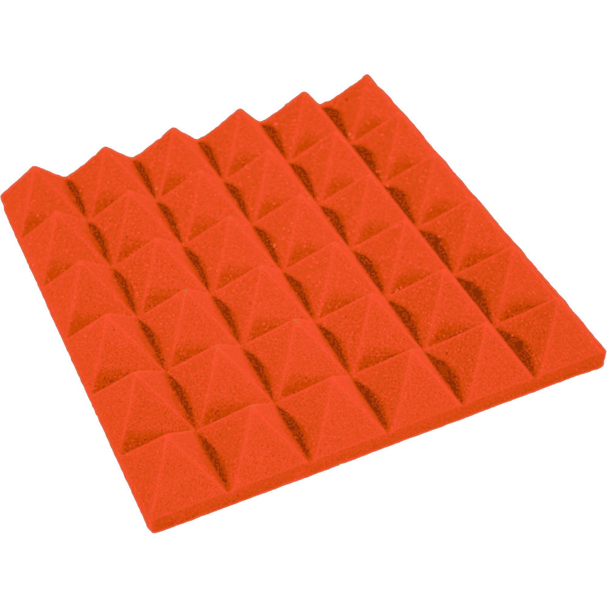 Performance Audio 12" x 12" x 2" Pyramid Acoustic Foam Tile (Orange, 48 Pack)