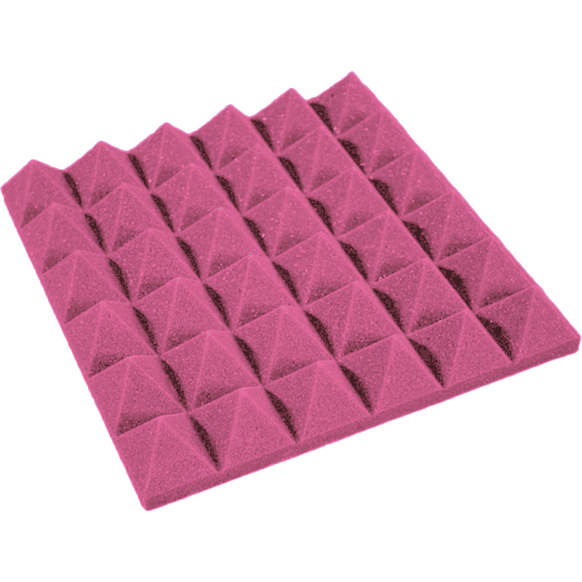 Performance Audio 12" x 12" x 2" Pyramid Acoustic Foam Tile (Plum, 48 Pack)