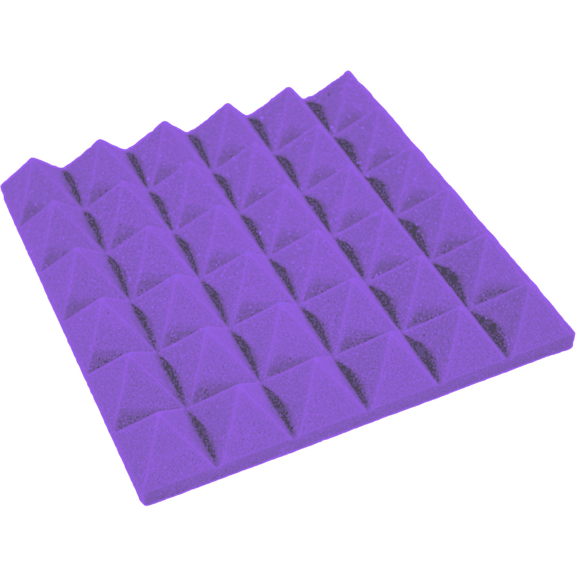 Performance Audio 12" x 12" x 2" Pyramid Acoustic Foam Tile (Purple, 96 Pack)