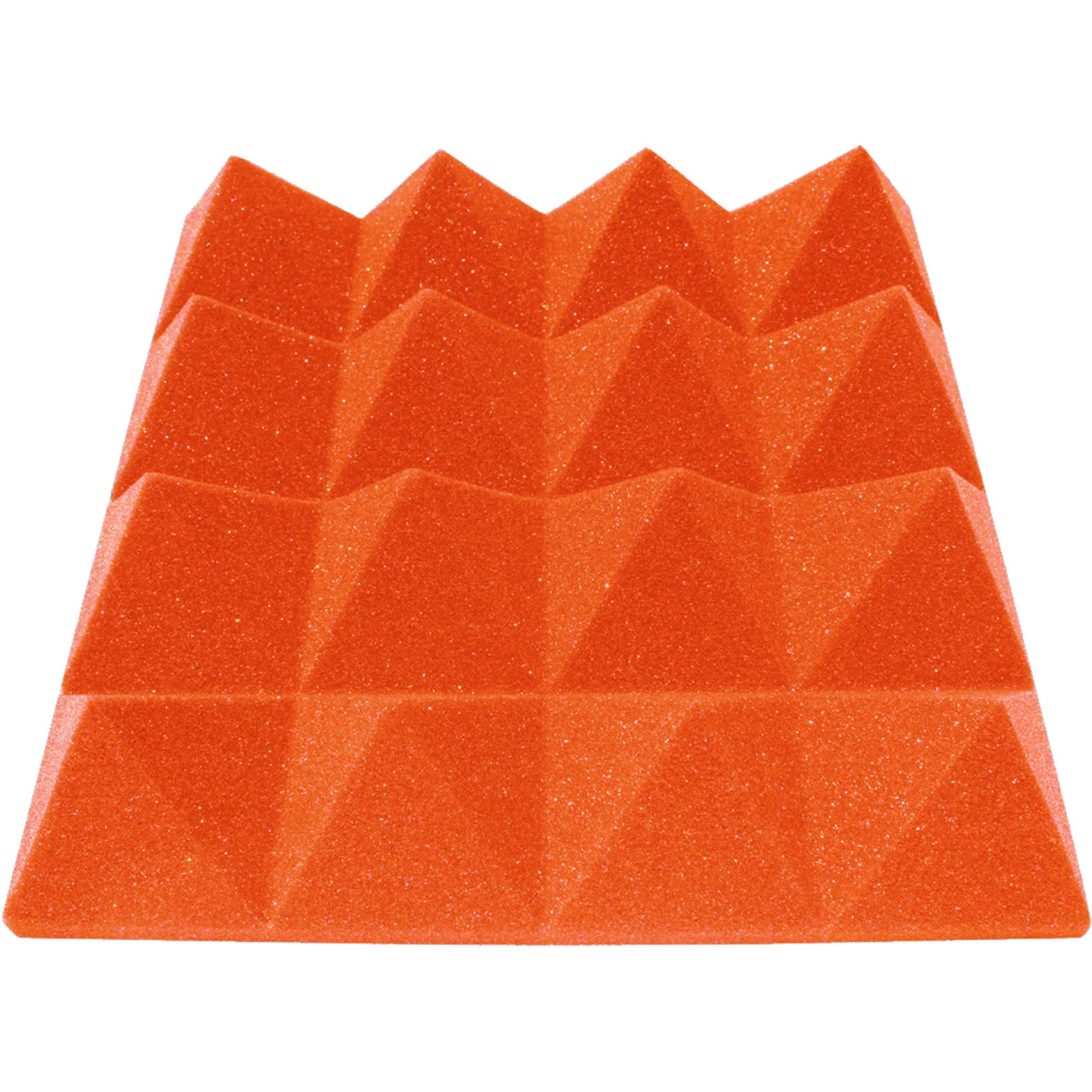 Performance Audio 12" x 12" x 3" Pyramid Acoustic Foam Tile (Orange, 96 Pack)