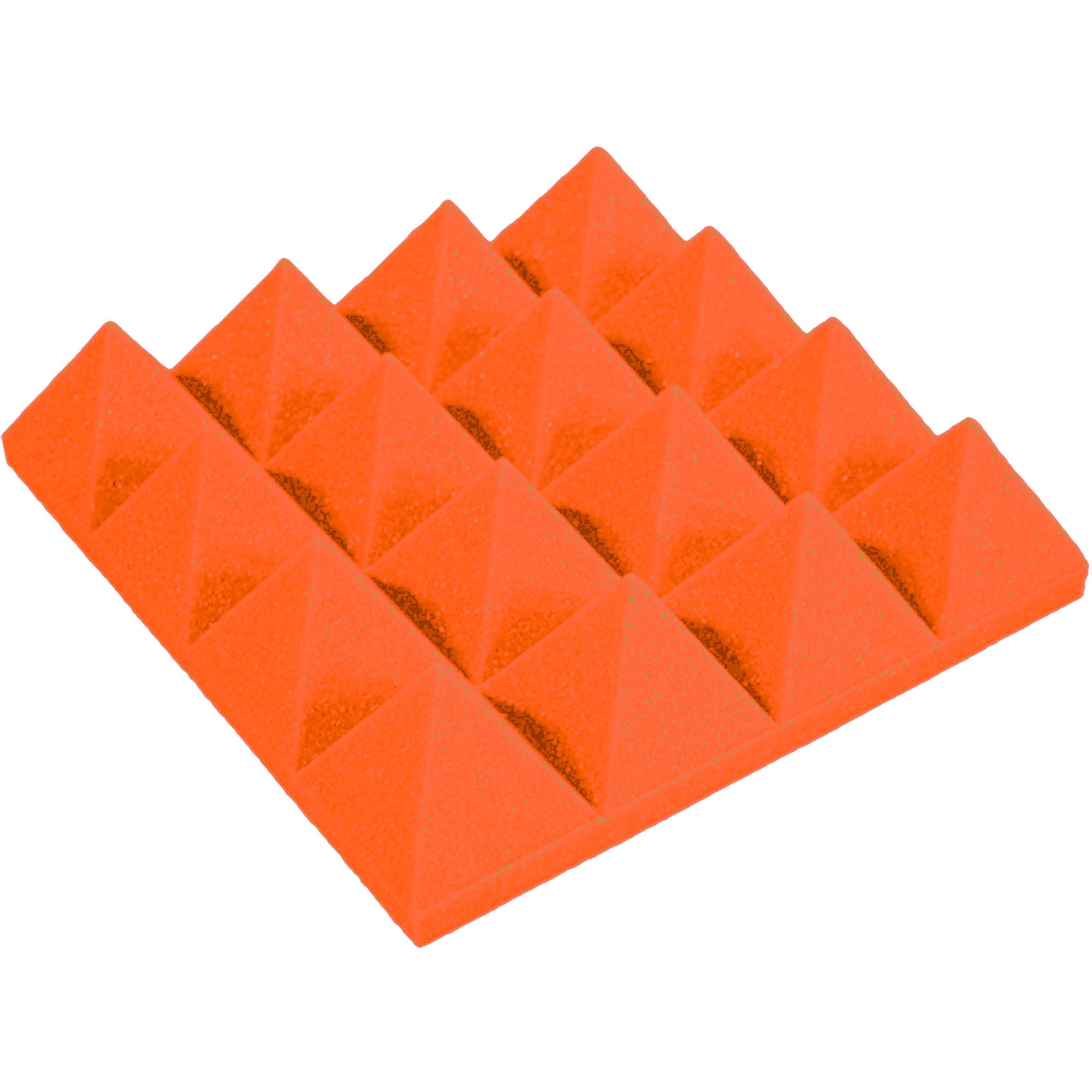 Performance Audio 12" x 12" x 3" Pyramid Acoustic Foam Tile (Orange, 96 Pack)