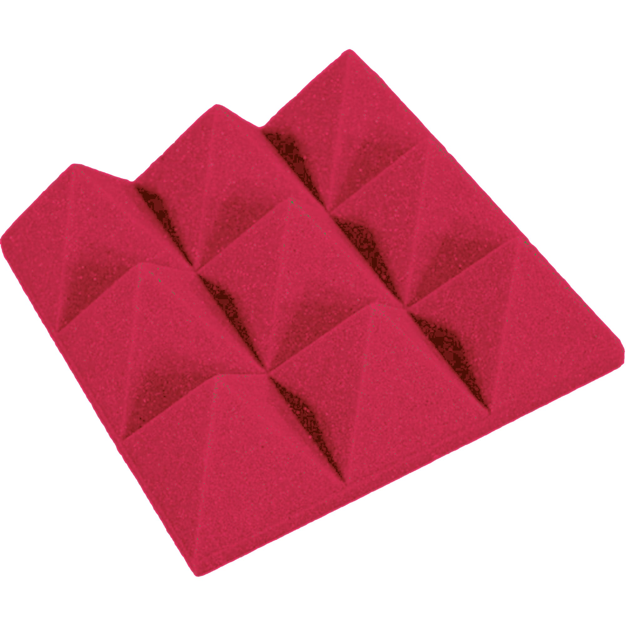 Performance Audio 12" x 12" x 4" Pyramid Acoustic Foam Tile (Burgundy, 96 Pack)