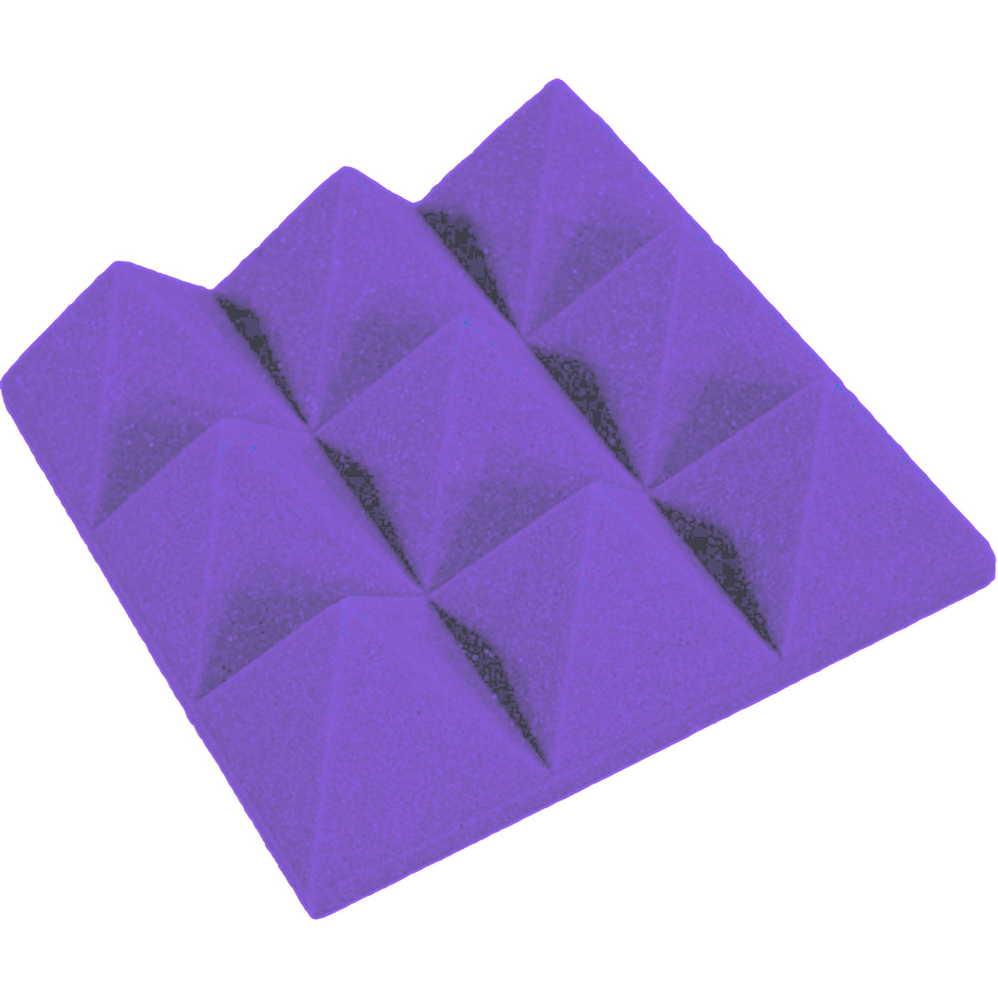 Performance Audio 12" x 12" x 4" Pyramid Acoustic Foam Tile (Purple, 96 Pack)