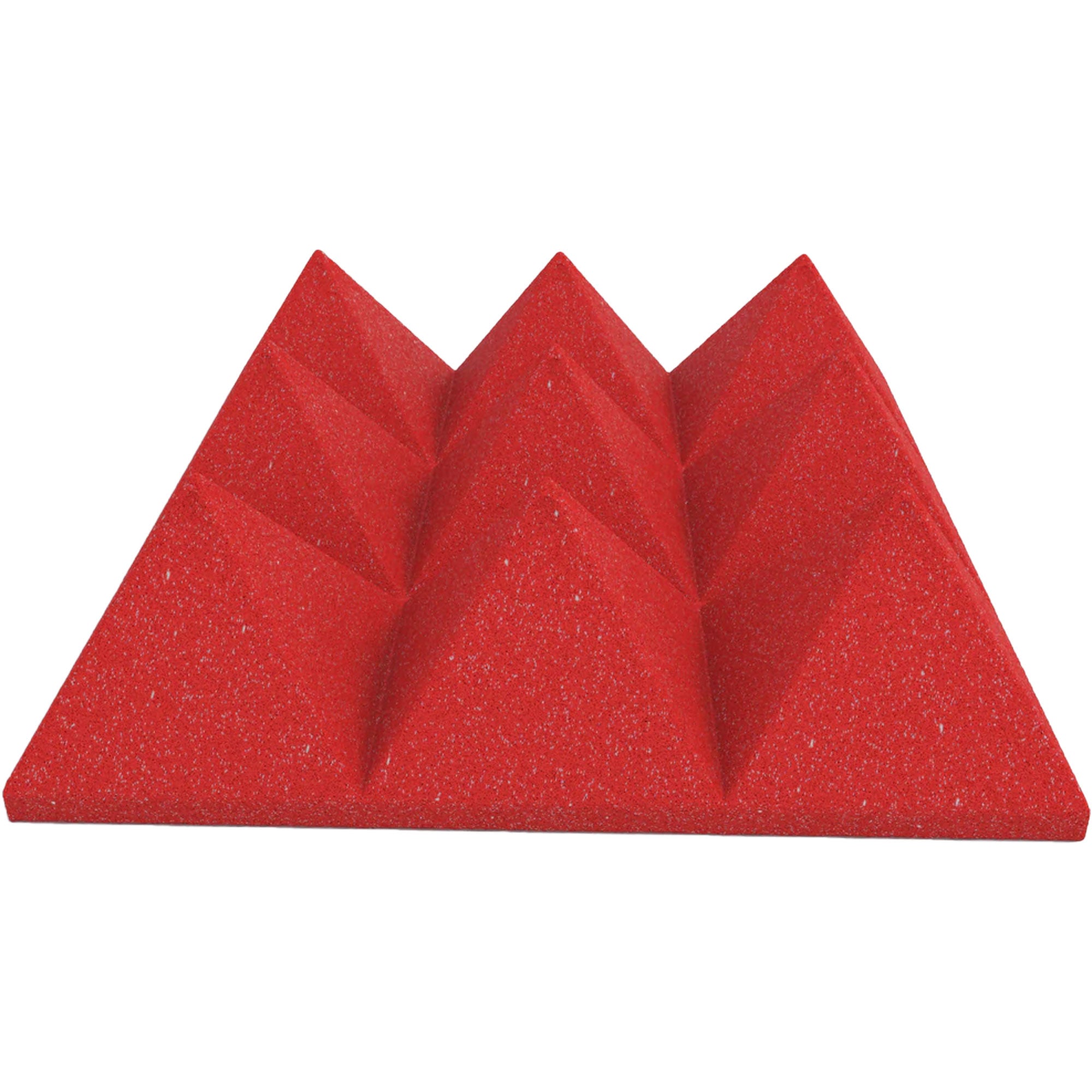 Performance Audio 12" x 12" x 4" Pyramid Acoustic Foam Tile (Red, 48 Pack)