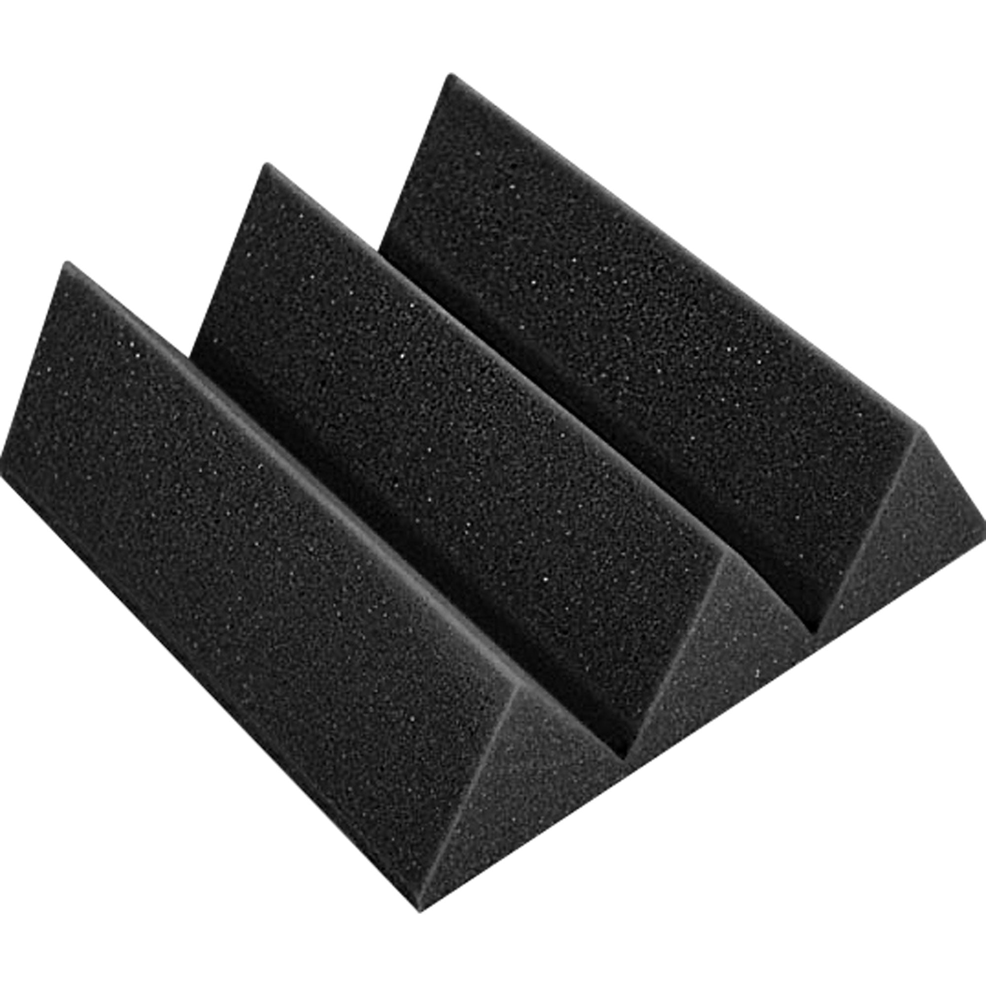 Performance Audio 12" x 12" x 4" Wedge Acoustic Foam Tile (Charcoal, 96 Pack)