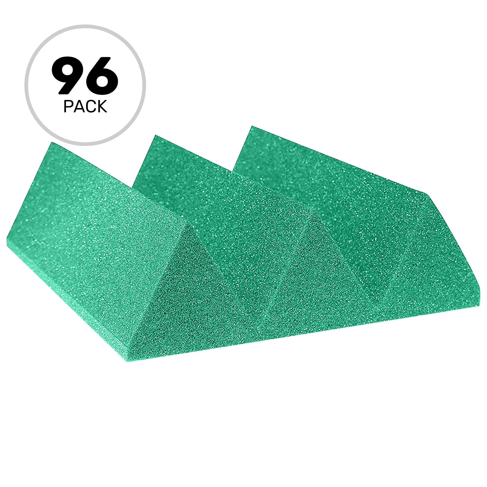 Performance Audio 12" x 12" x 4" Wedge Acoustic Foam Tile (Teal, 96 Pack)