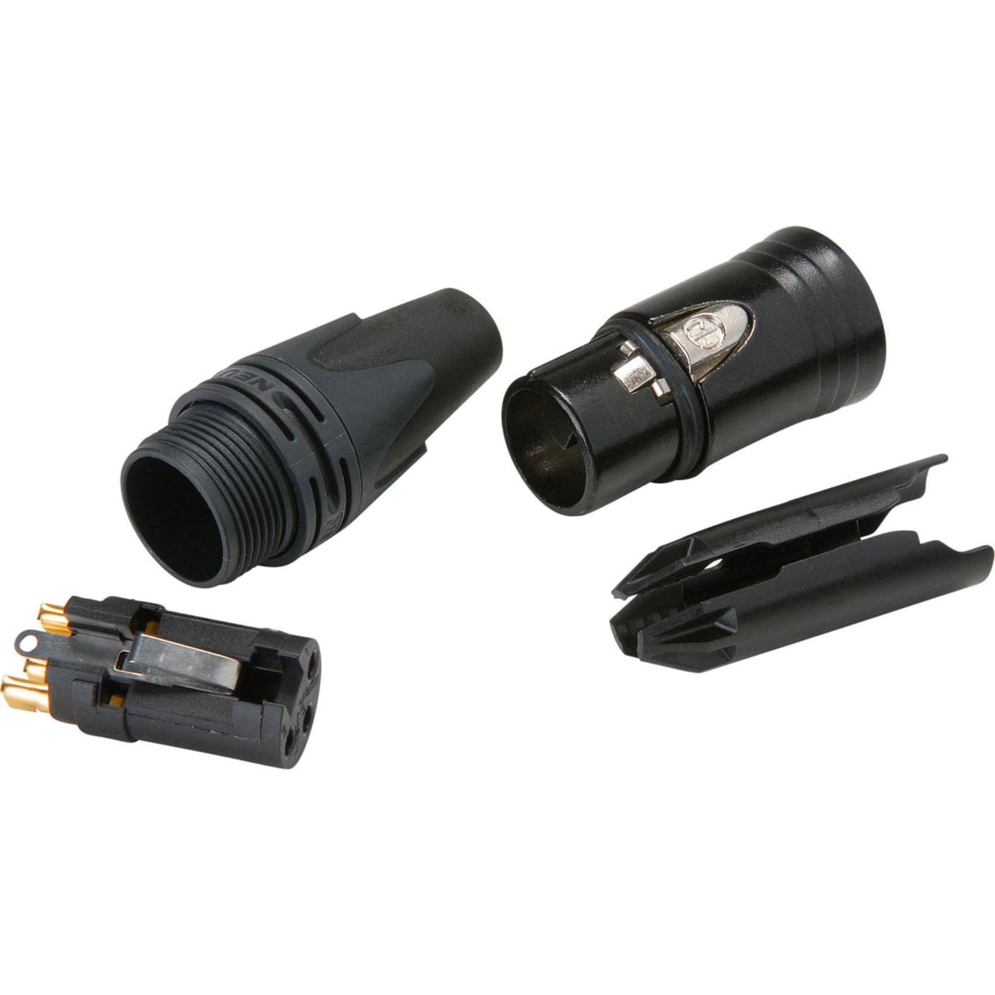 Neutrik NC3FXX-B Female 3-Pin XLR Cable Connector (Black/Gold, Box of 100)