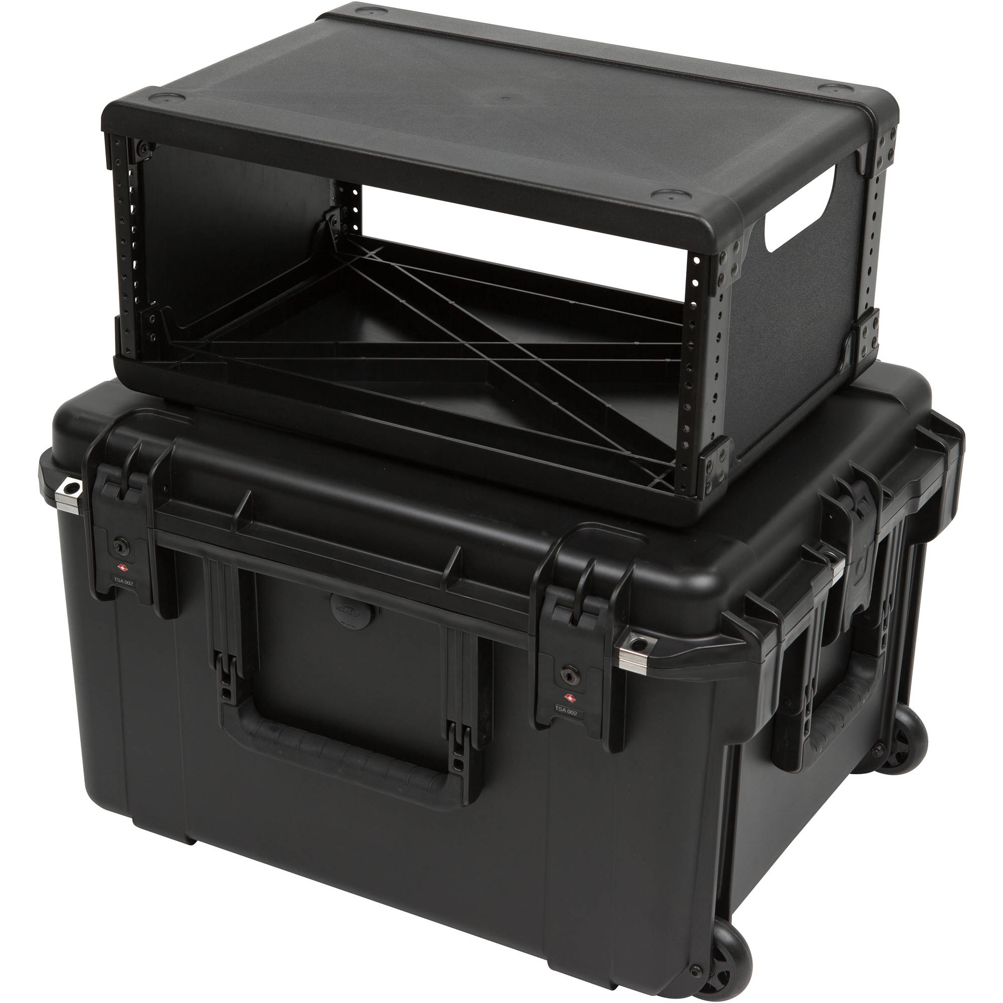 SKB 3i-2217M124U iSeries Injection Molded Fly Rack with Wheels (4U, 13" Rack Depth)