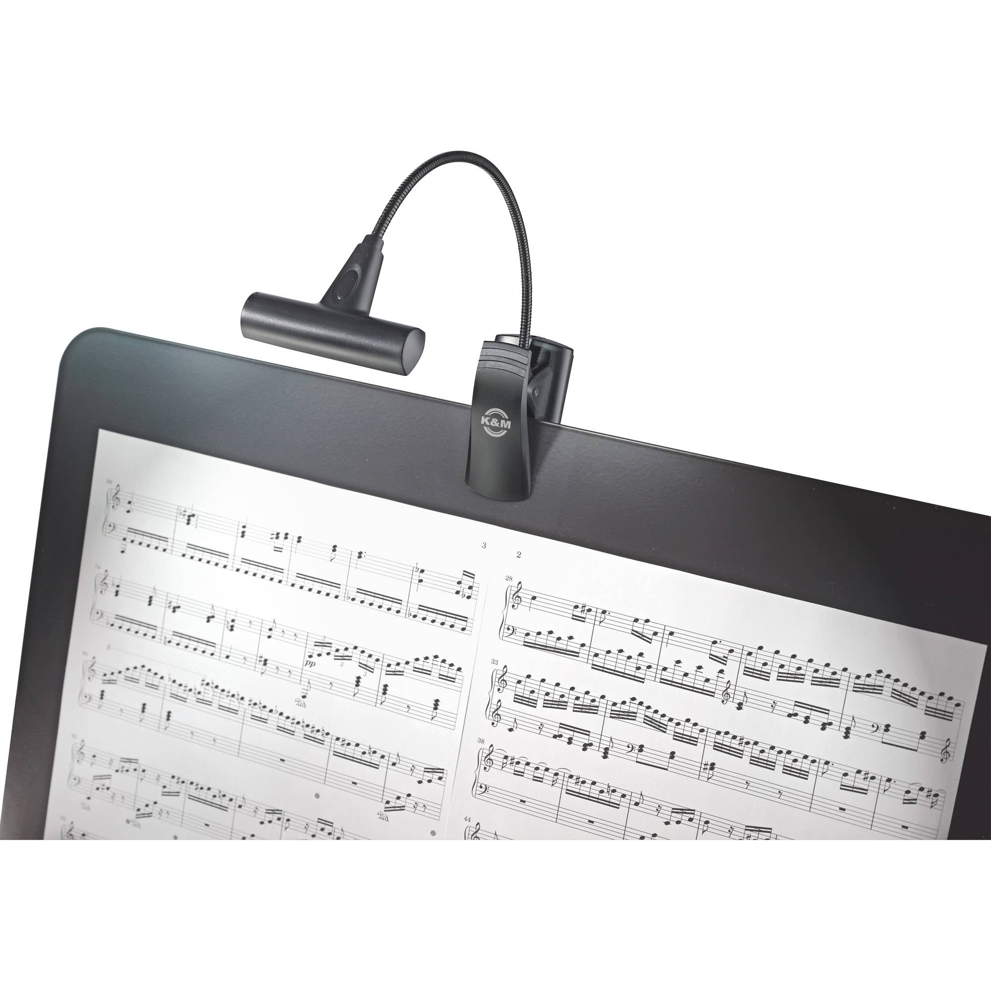 K&M Stands 12247 FlexLight T-Head LED Music Stand Light (Black)