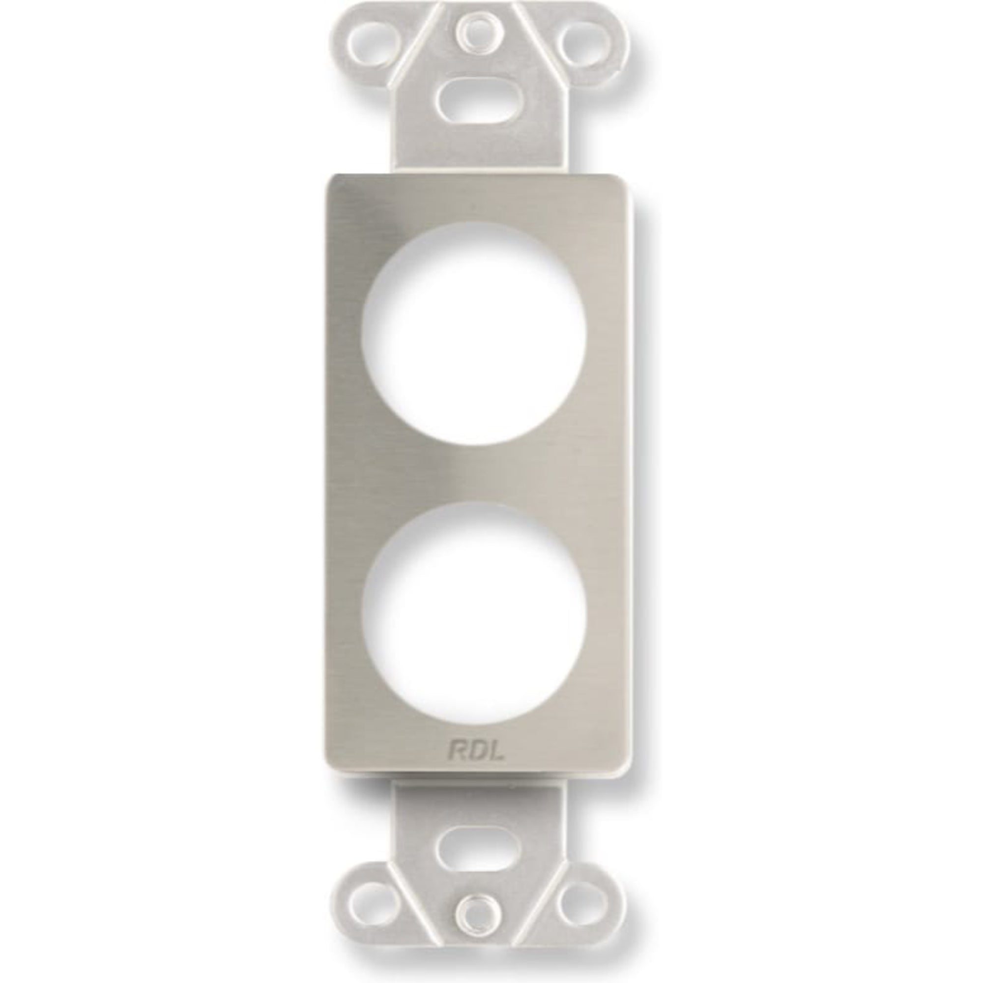 RDL DS-D2 Decora Plate Punched for Dual Neutrik D-Shape Connectors (Stainless Steel)
