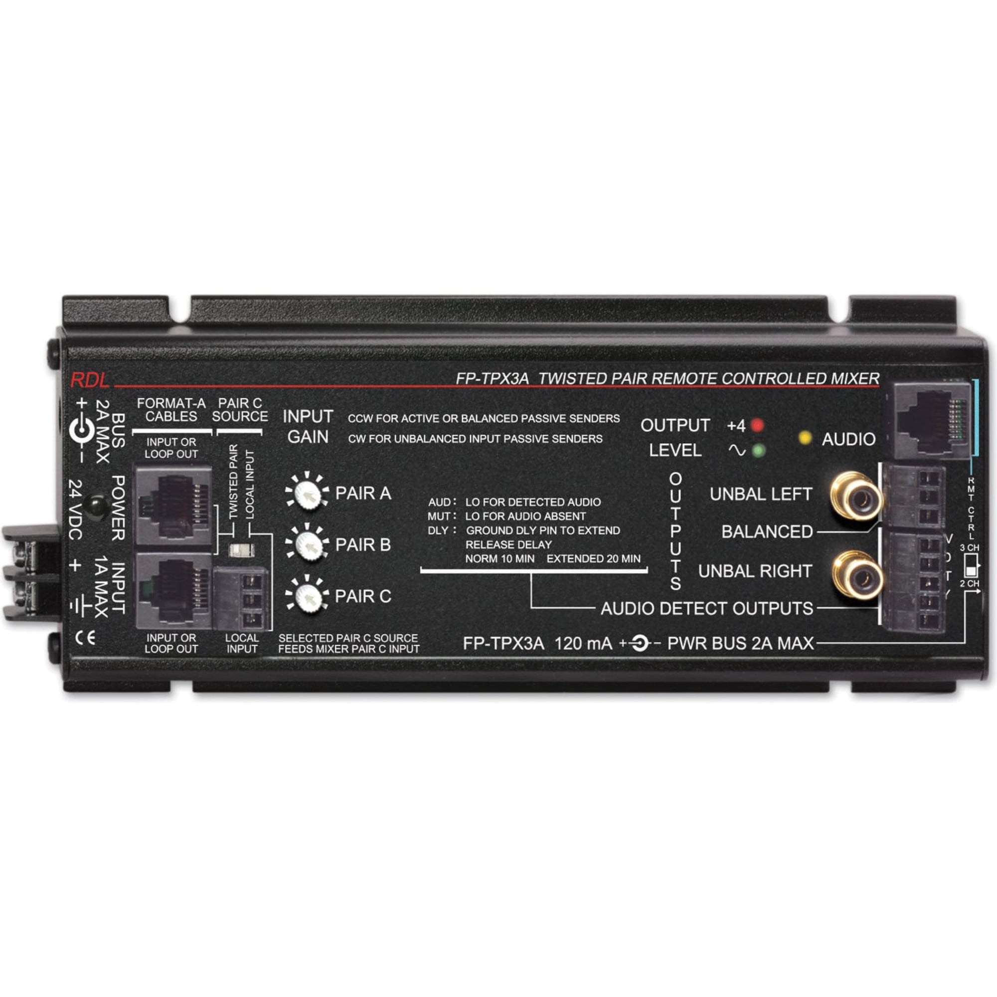 RDL FP-TPX3A Format-A Twisted Pair Remote Controlled Mixer