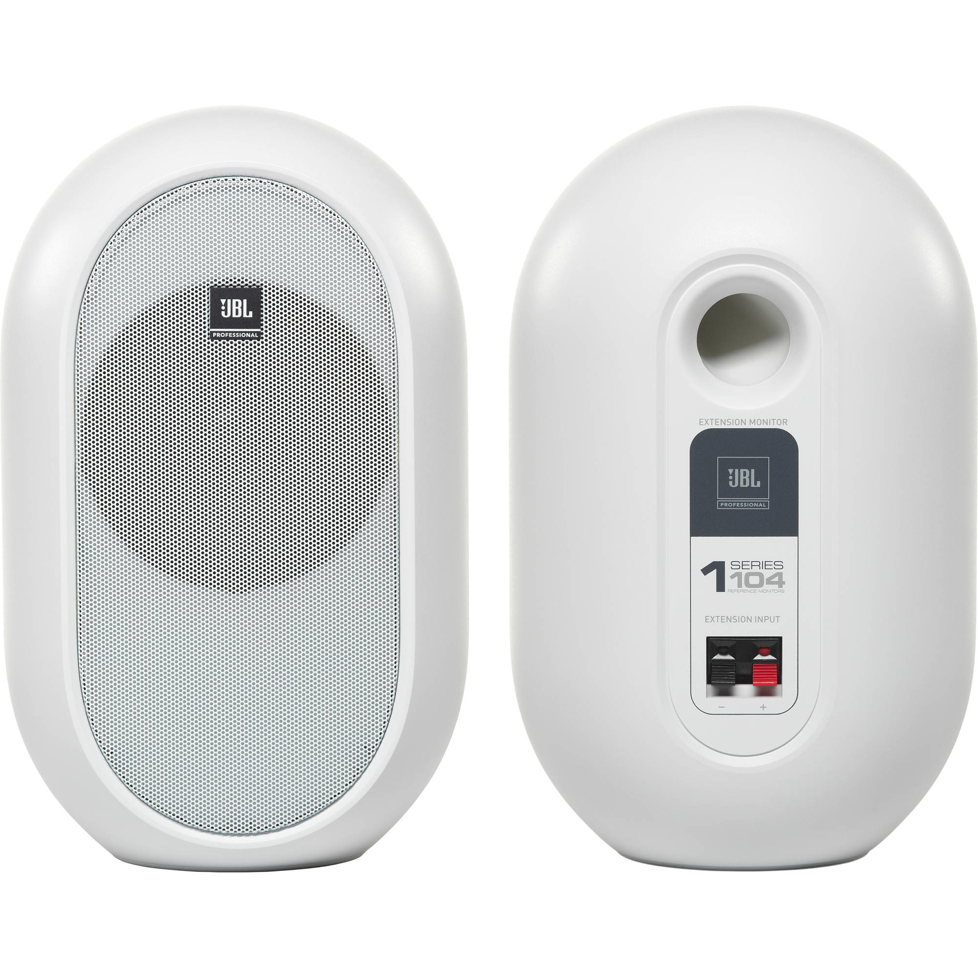 JBL 1 Series 104-BT Compact Powered Desktop Reference Monitors with Bluetooth (White Matte)