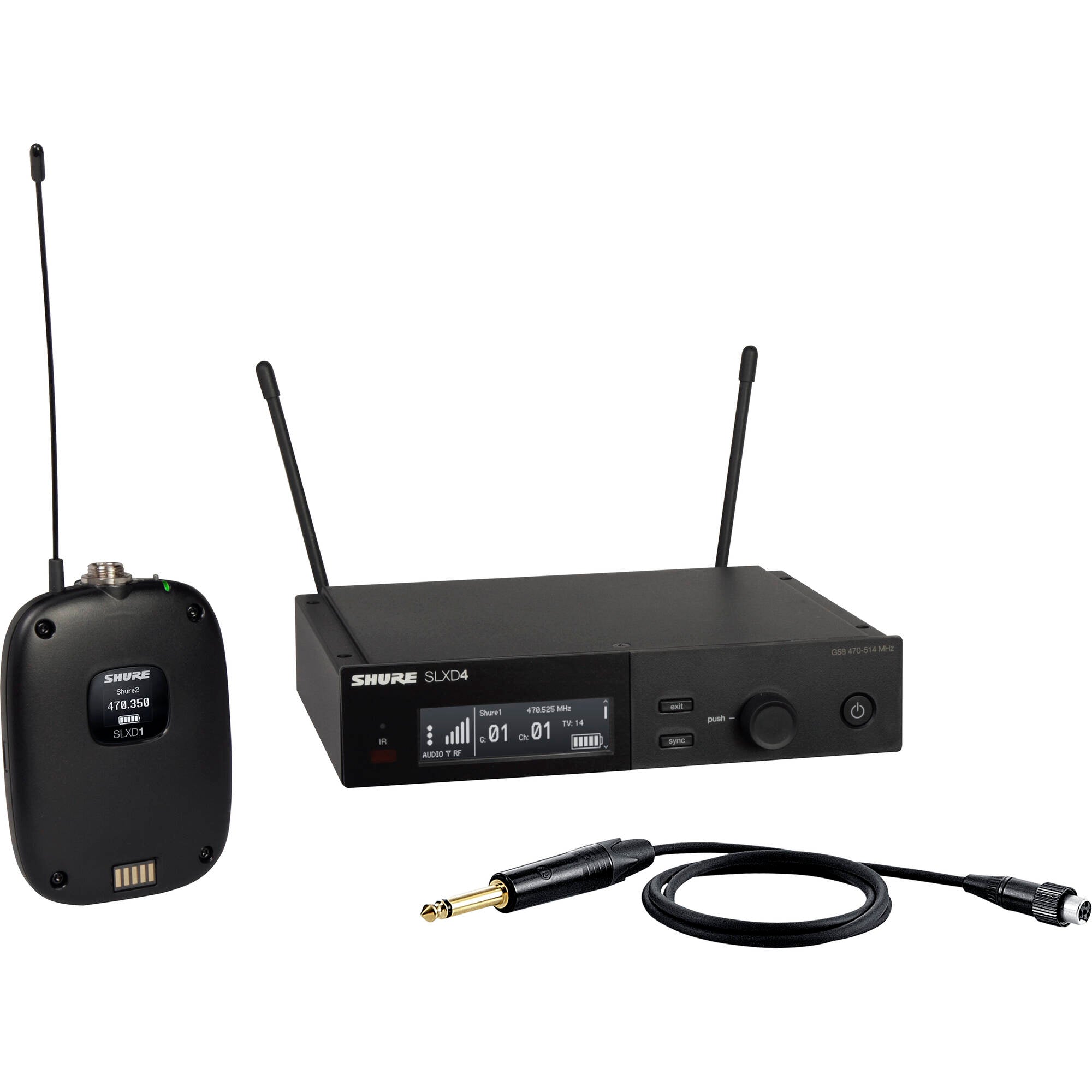 Shure SLXD14 Digital Wireless Guitar System (H55: 514-558 MHz)