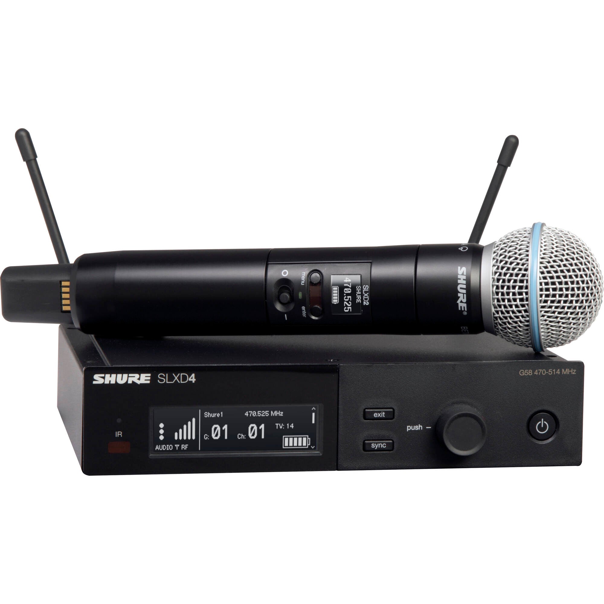 Shure SLXD24/B58 Digital Wireless Beta 58 Handheld Microphone System (G58: 470-514 MHz)