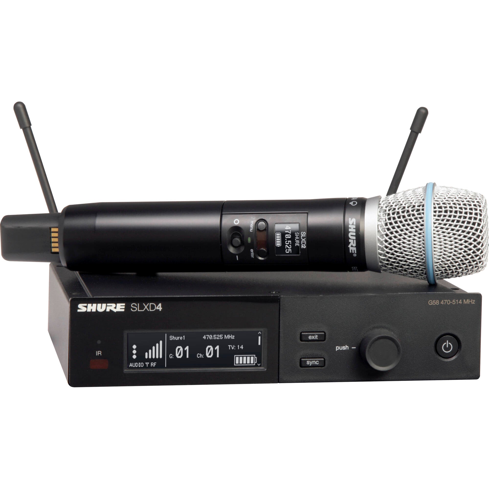 Shure SLXD24/B87A Digital Wireless Beta 87A Handheld Microphone System (G58: 470-514 MHz)