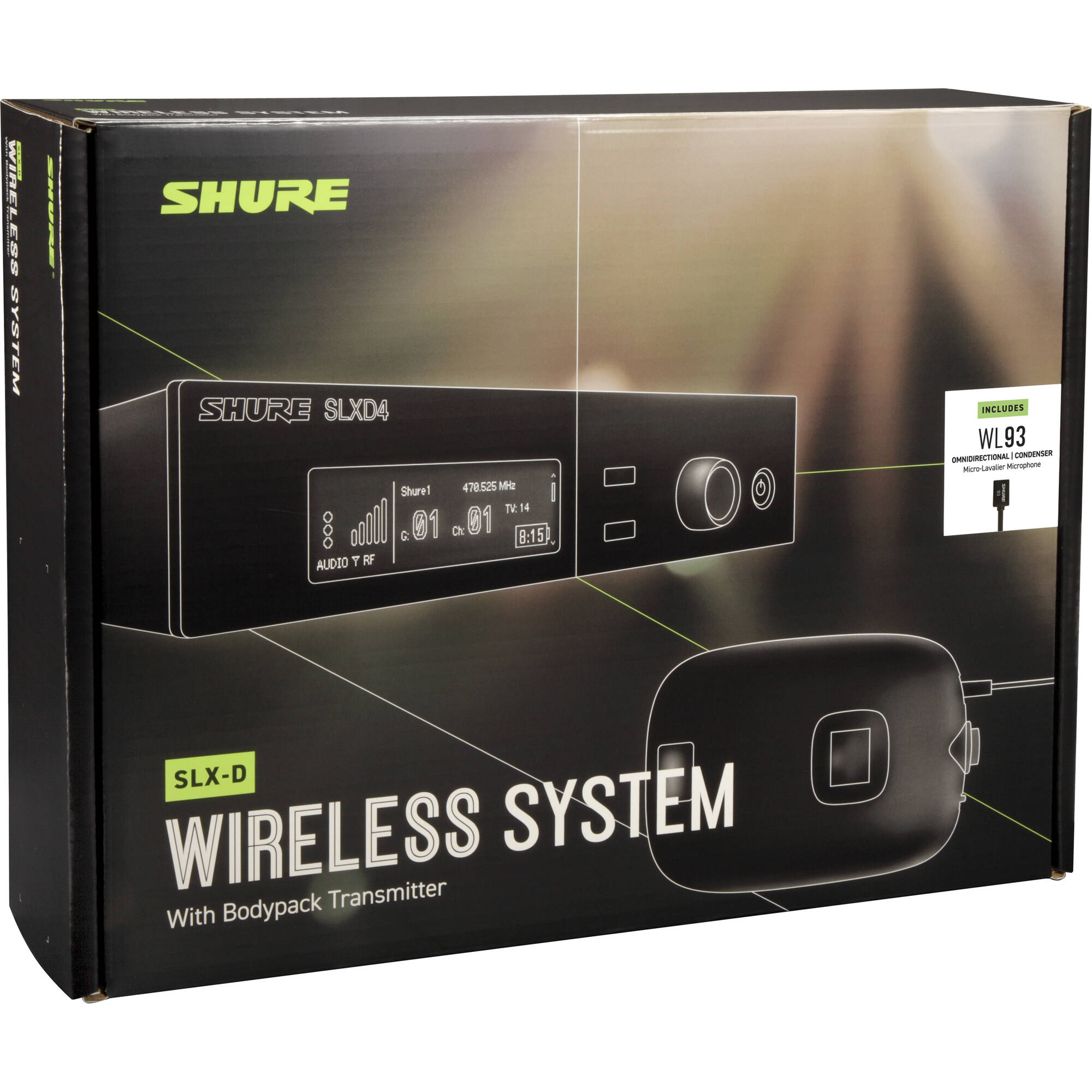 Shure SLXD14/93 Digital Wireless Omni Lavalier Microphone System (G58: 470-514 MHz)