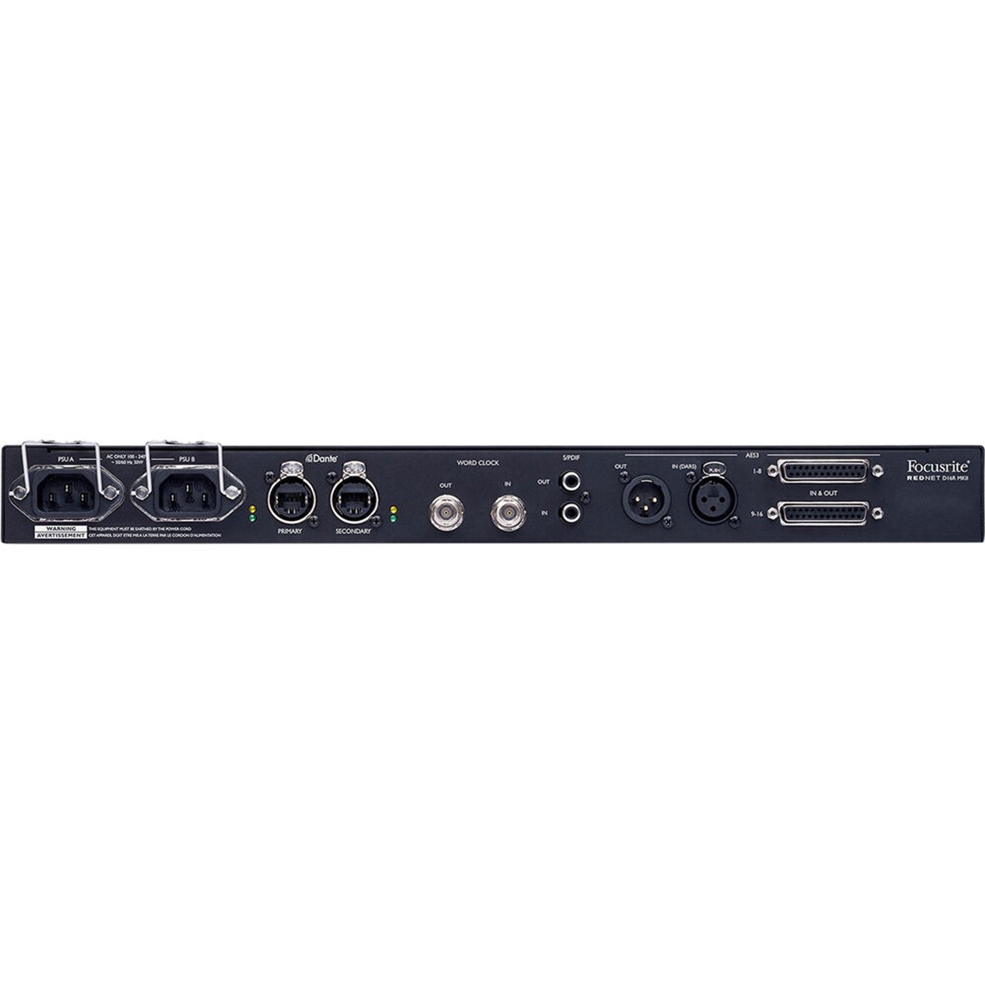 Focusrite RedNet D16R MkII Rackmount 16x16 Dante Digital Audio Interface