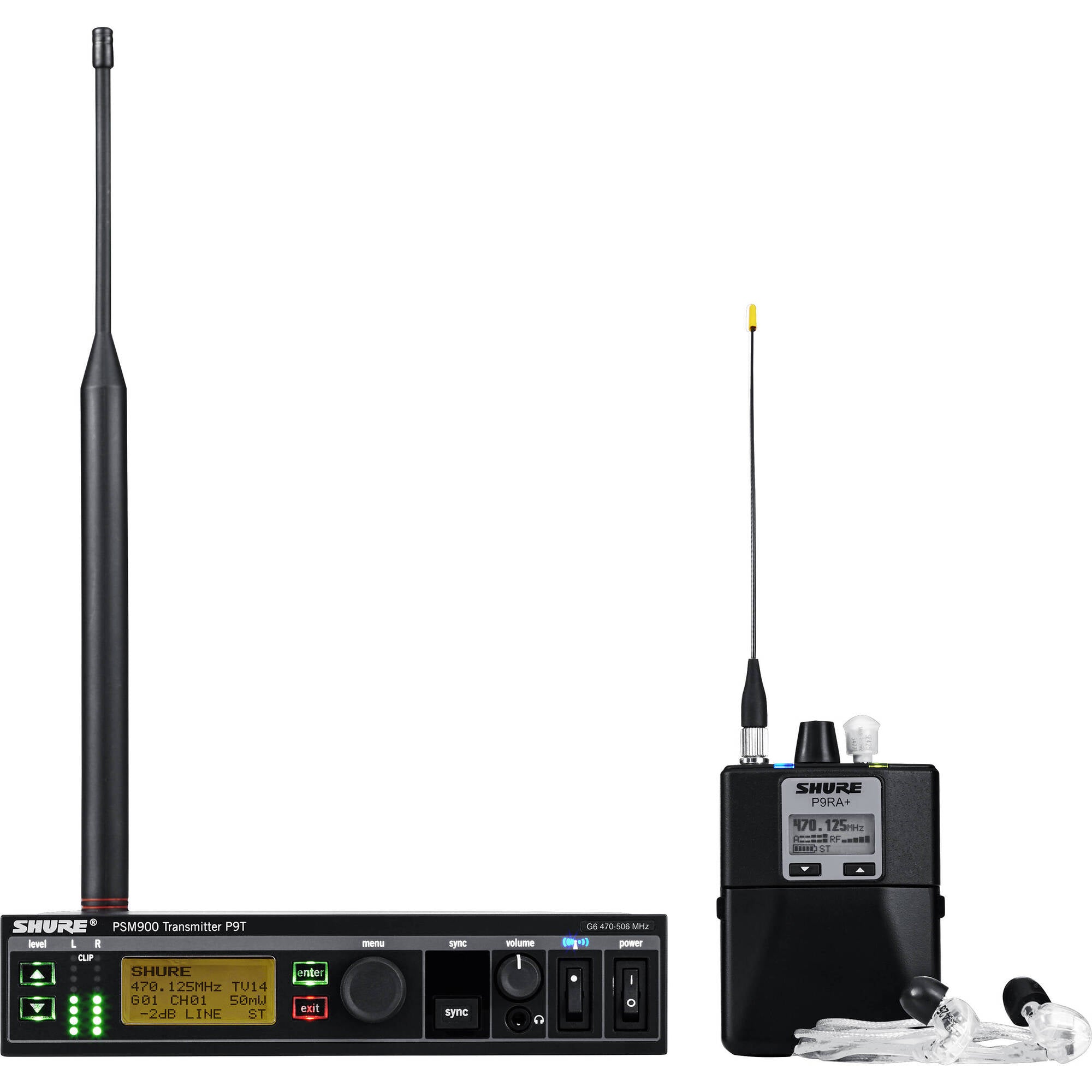 Shure P9TRA+425CL PSM900 Wireless In-Ear Personal Monitor System (H21: 542-578 MHz)