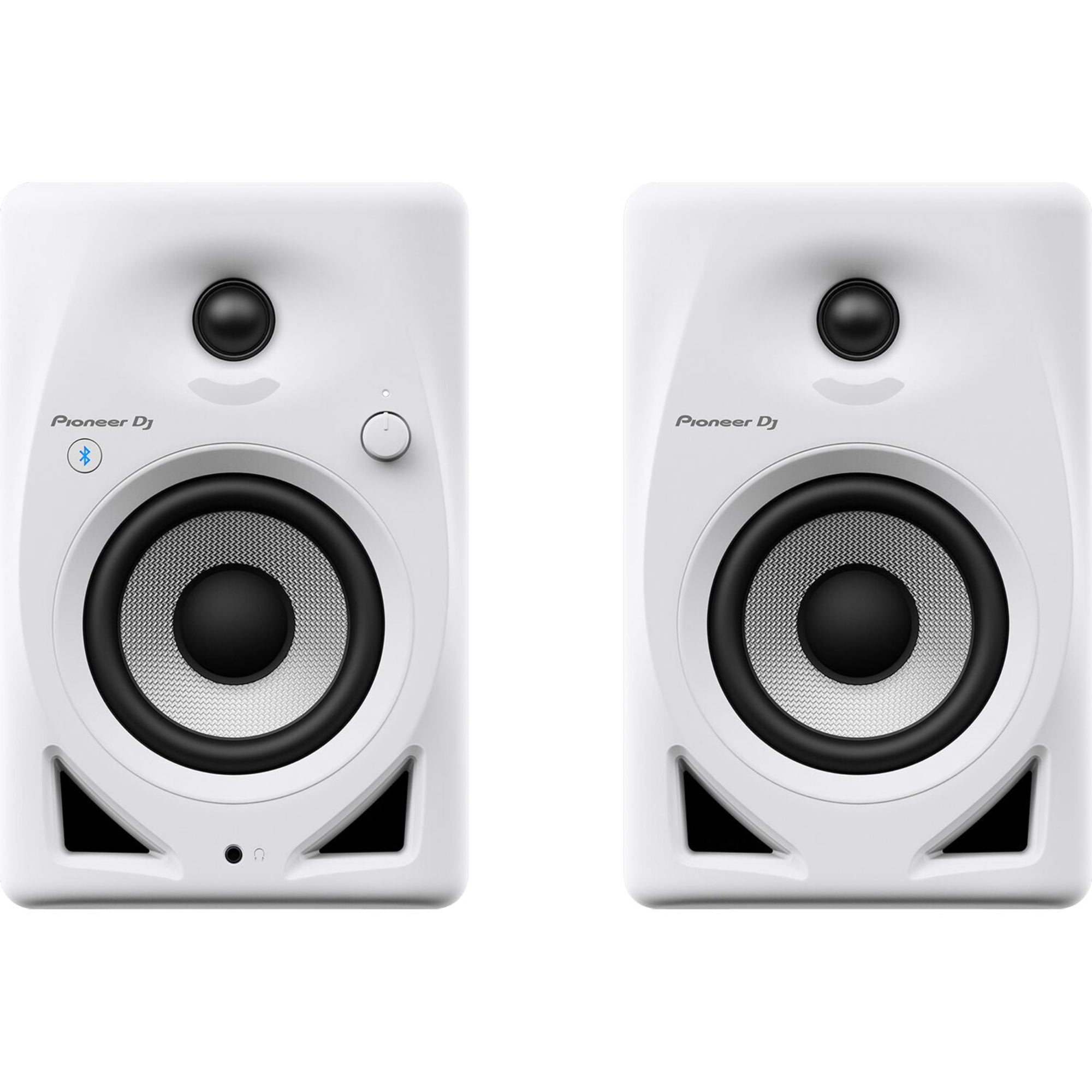 Pioneer DJ DM-40D-BT Active 4" Two-Way Desktop Monitor Speakers with Bluetooth (Pair, White)