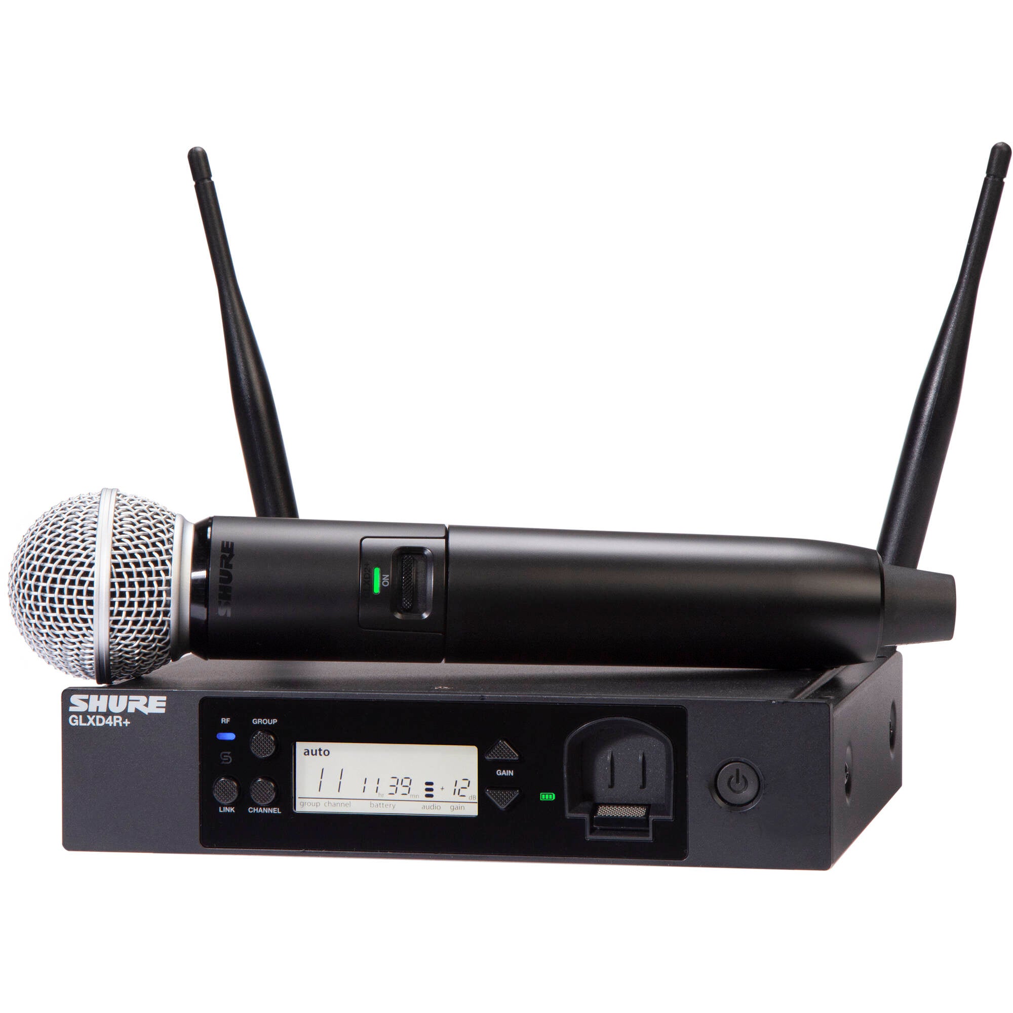 Shure GLXD24R+ Dual-Band Wireless Vocal Rack System with SM58 Microphone (Z3: 2.4, 5.8 GHz)