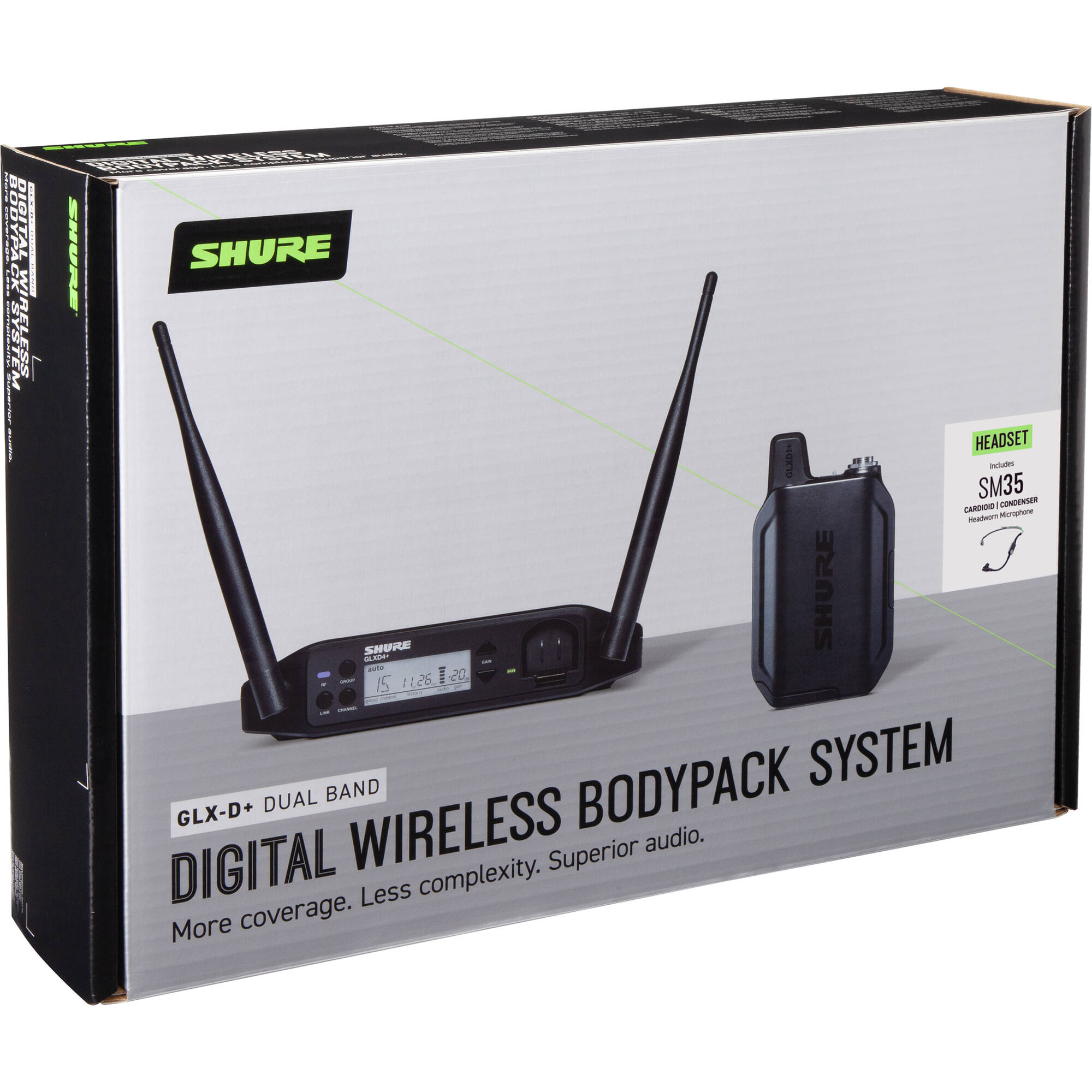 Shure GLXD14+ Dual-Band Wireless Performance Headset System (Z3: 2.4, 5.8 GHz)