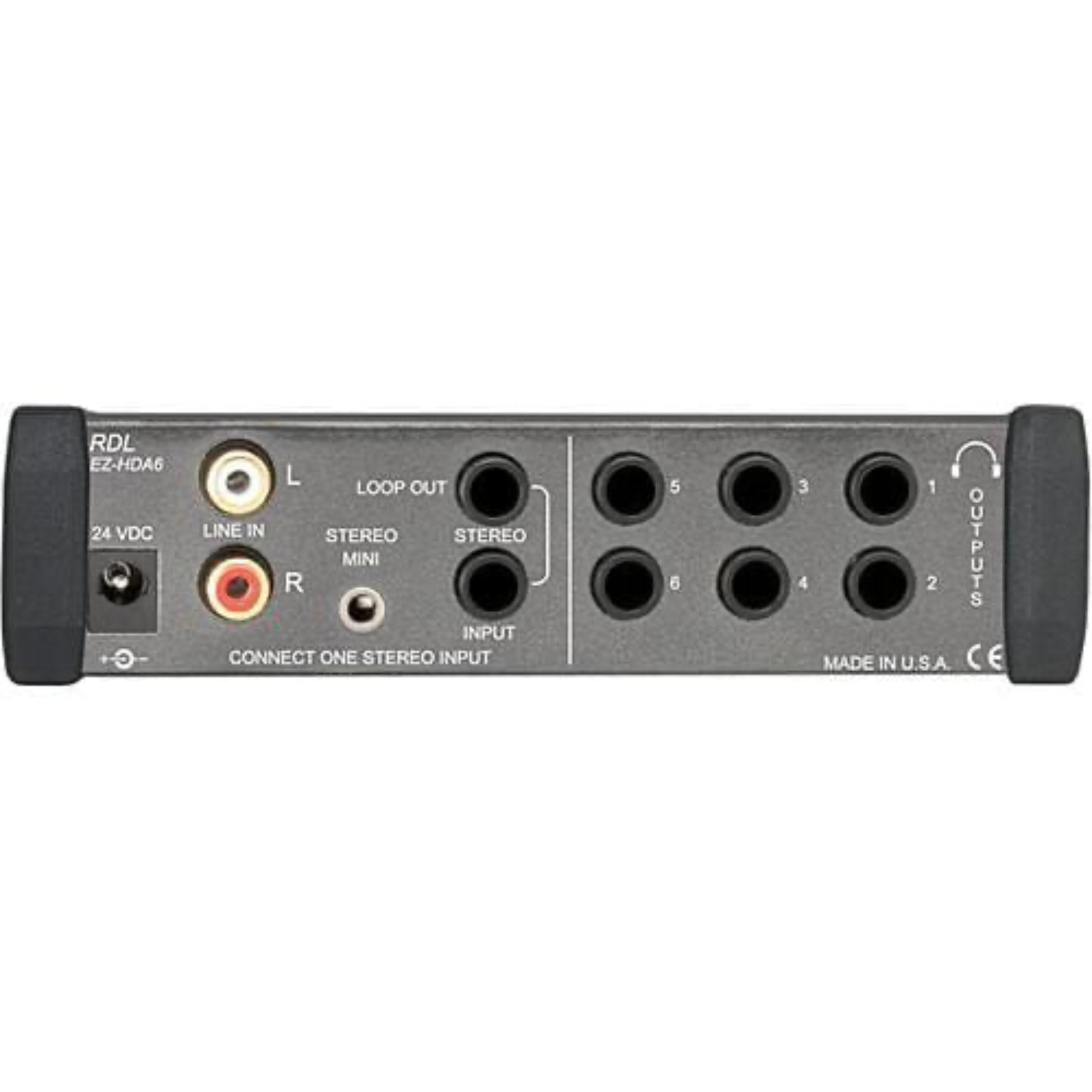 RDL EZ-HDA6 Stereo Headphone Distribution Amp (USA Power Supply)