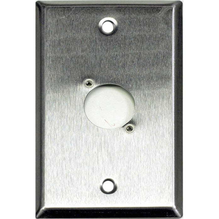 Whirlwind WP1/1NDH 1-Gang Wall Plate Punched for 1 Neutrik XLR Terminal (Stainless Steel)