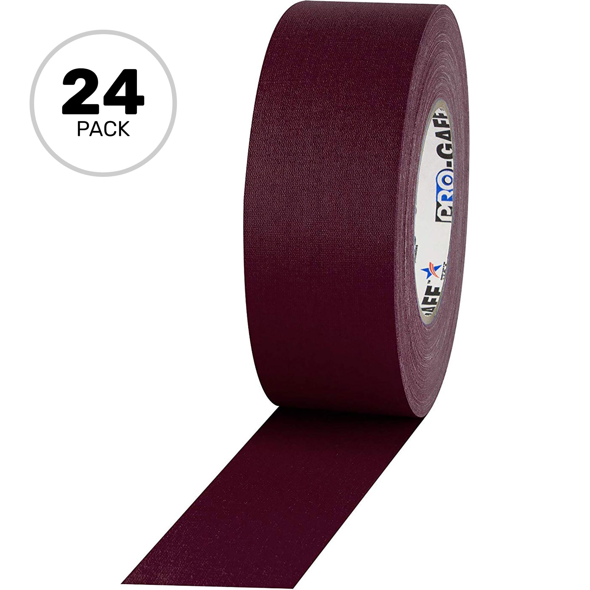 ProTapes Pro Gaff Premium Matte Cloth Gaffers Tape 2" x 55yds (Burgundy, Case of 24)