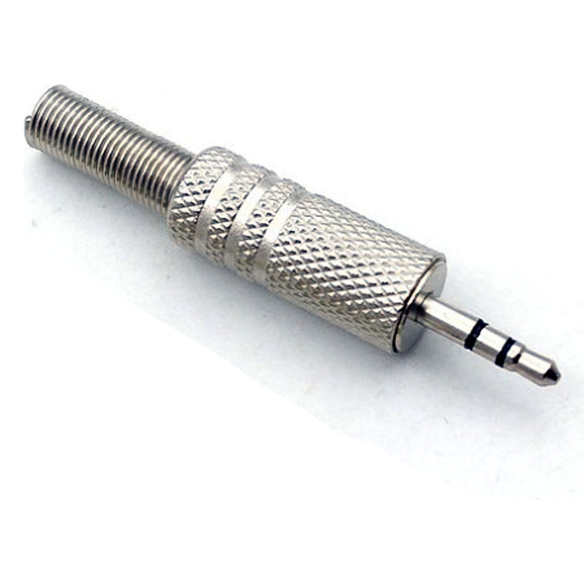 Performance Audio 2.5mm 3-Pole TRS Stereo Male Cable Connector (Silver, 4mm Cable Outlet)