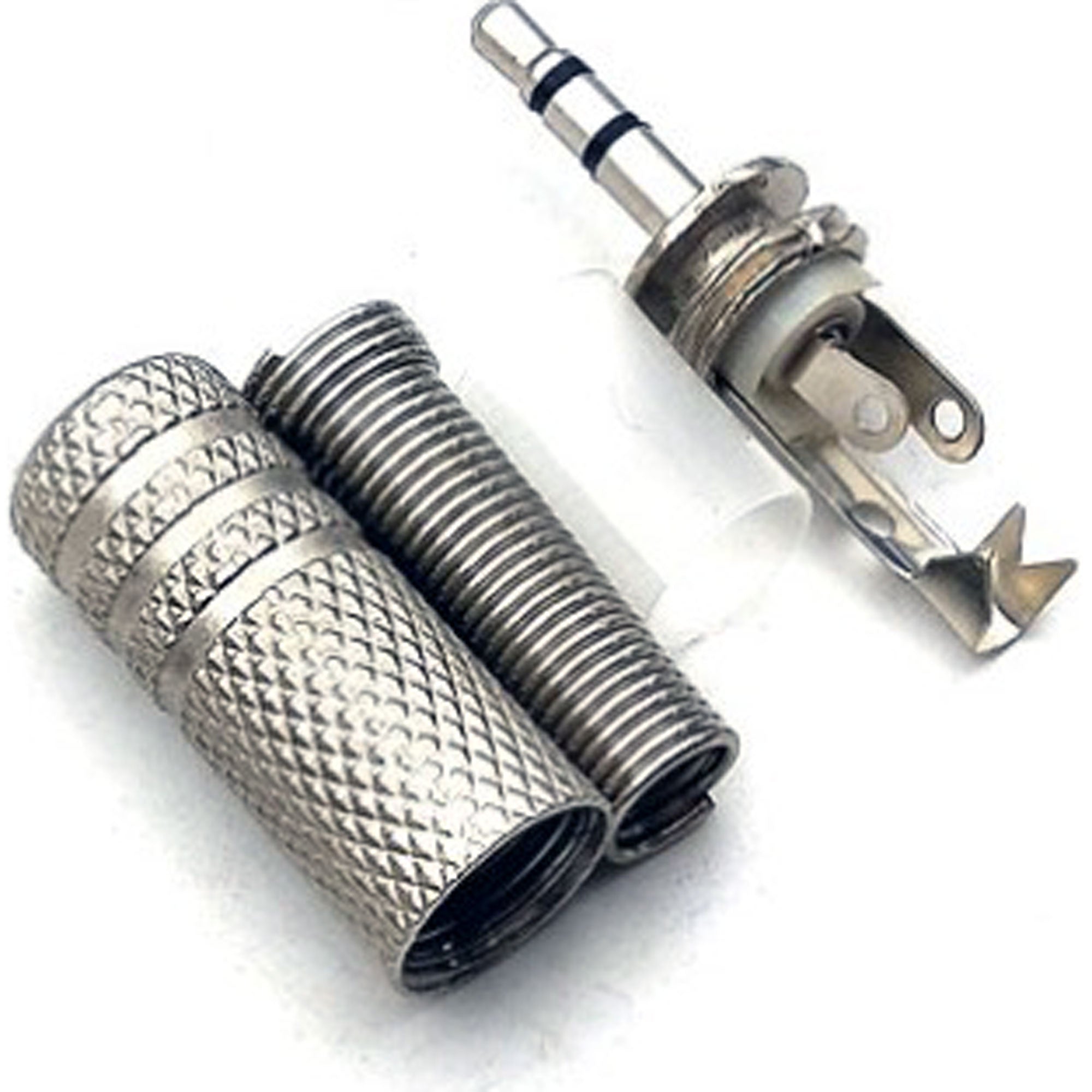 Performance Audio 2.5mm 3-Pole TRS Stereo Male Cable Connector (Silver, 4mm Cable Outlet)