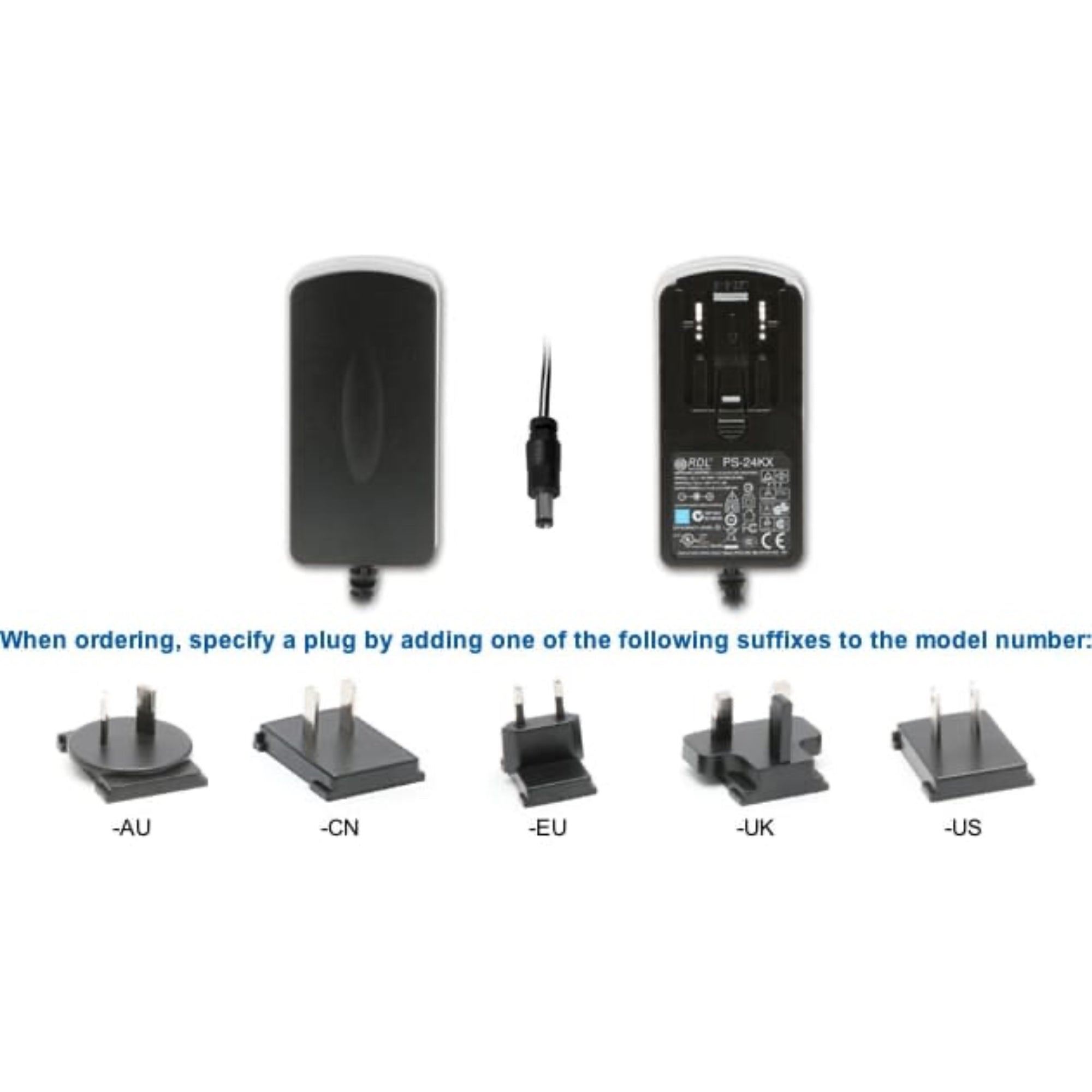 RDL PS-24KX 24 Vdc Switching Power Supply (Specify Plug)