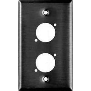 Whirlwind WP1B/2NDH 1-Gang Wall Plate Punched for 2 Neutrik XLR Terminals (Black)