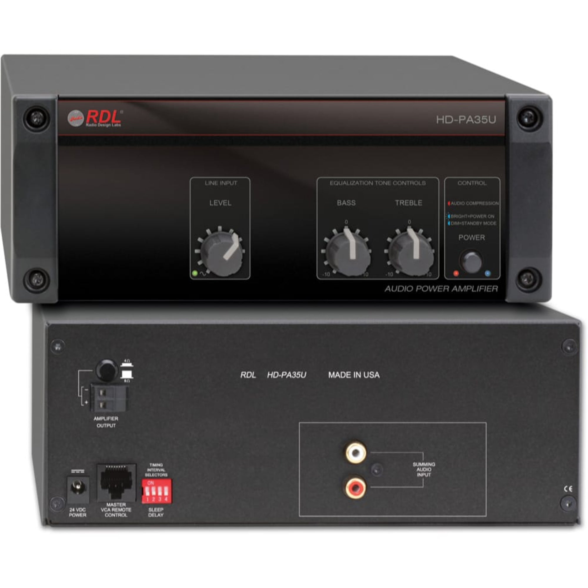 RDL HD-PA35UX 35 Watt Power Amplifier (Worldwide Power Supply)