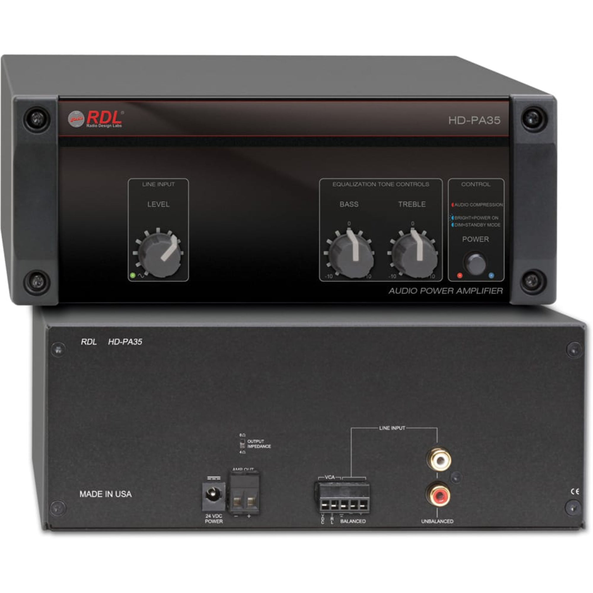 RDL HD-PA35X 35 Watt Power Amplifier (Worldwide Power Supply)