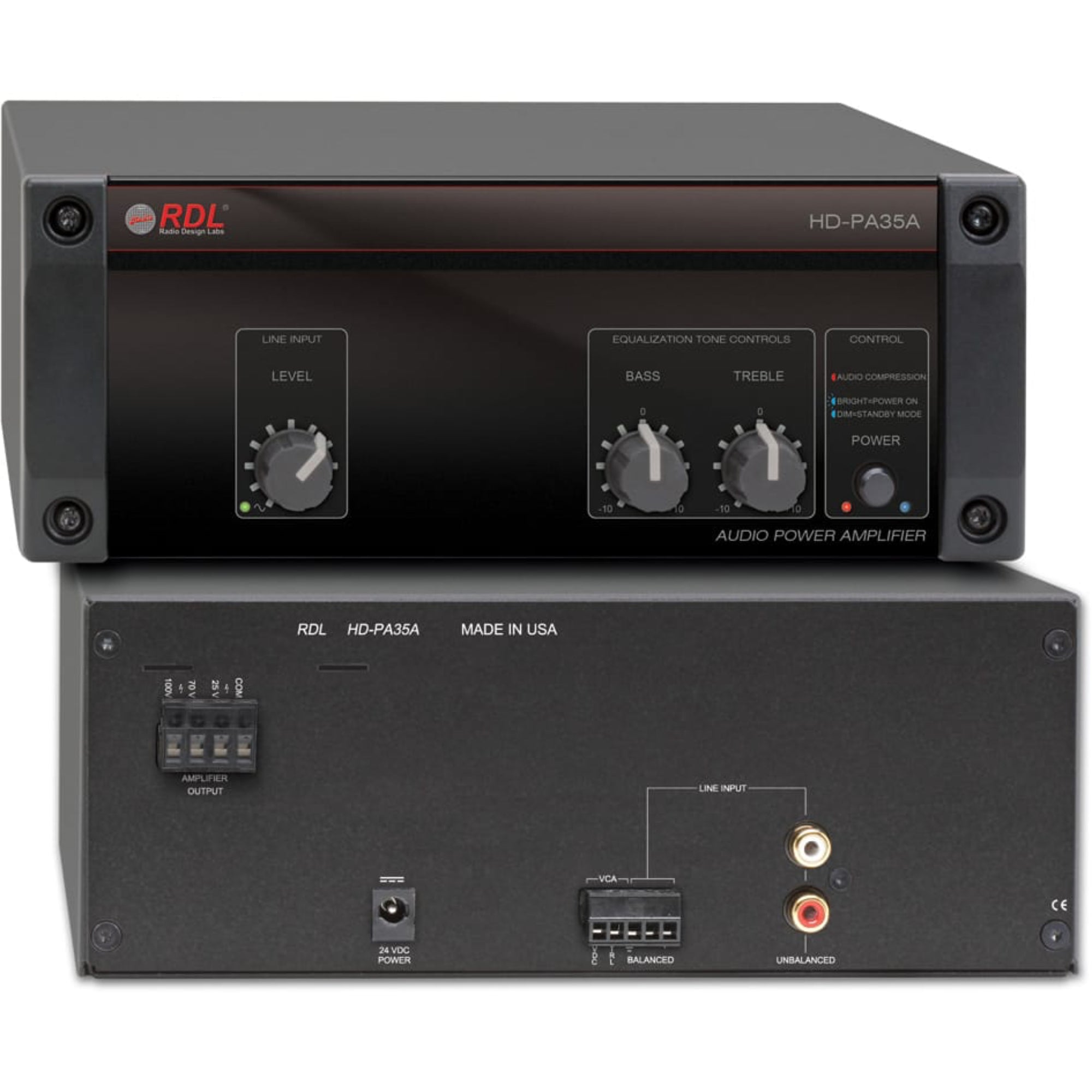 RDL HD-PA35A 35 Watt Power Amplifier (USA Power Supply)