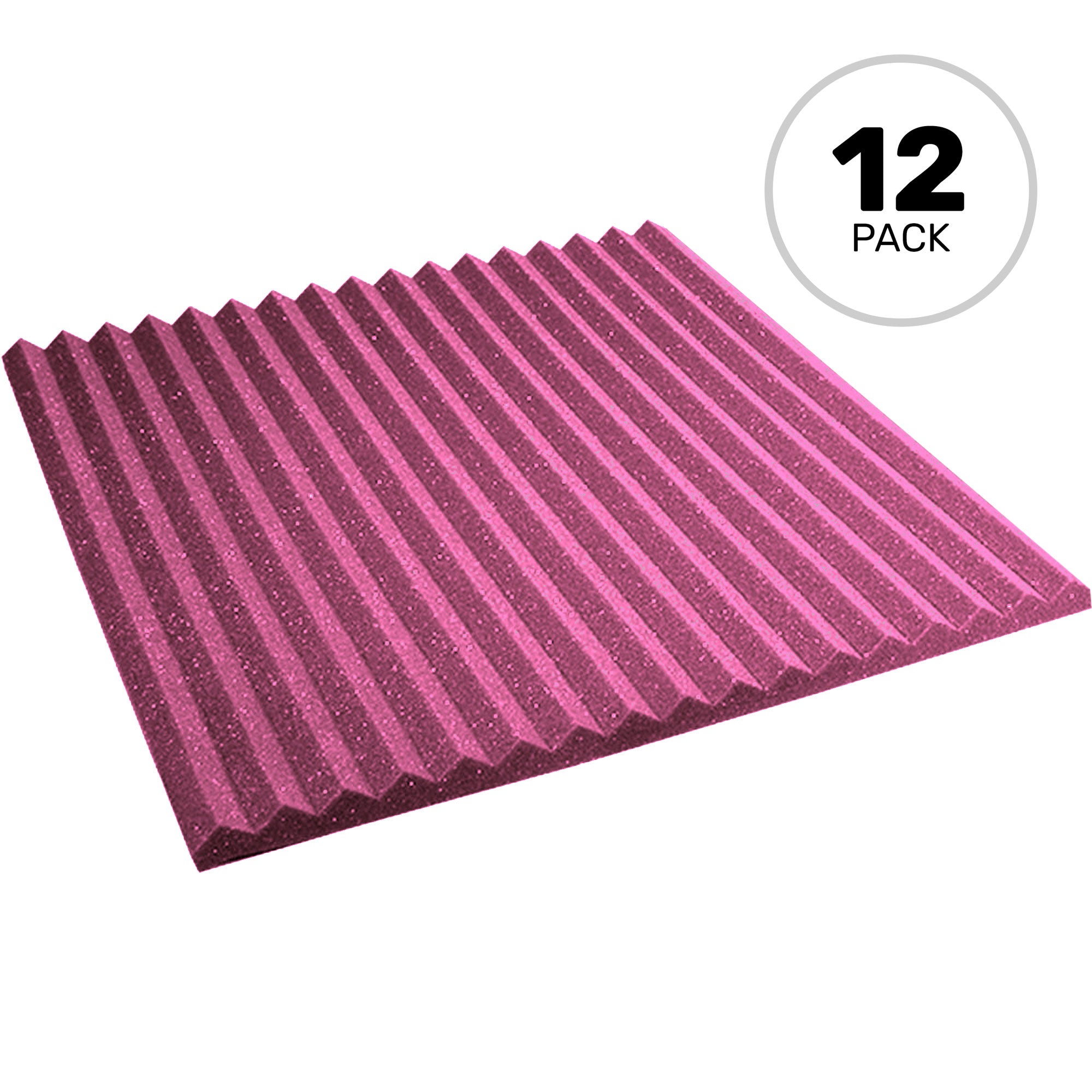 Performance Audio 24" x 24" x 1" Wedge Acoustic Foam Panel (Plum, 12 Pack)