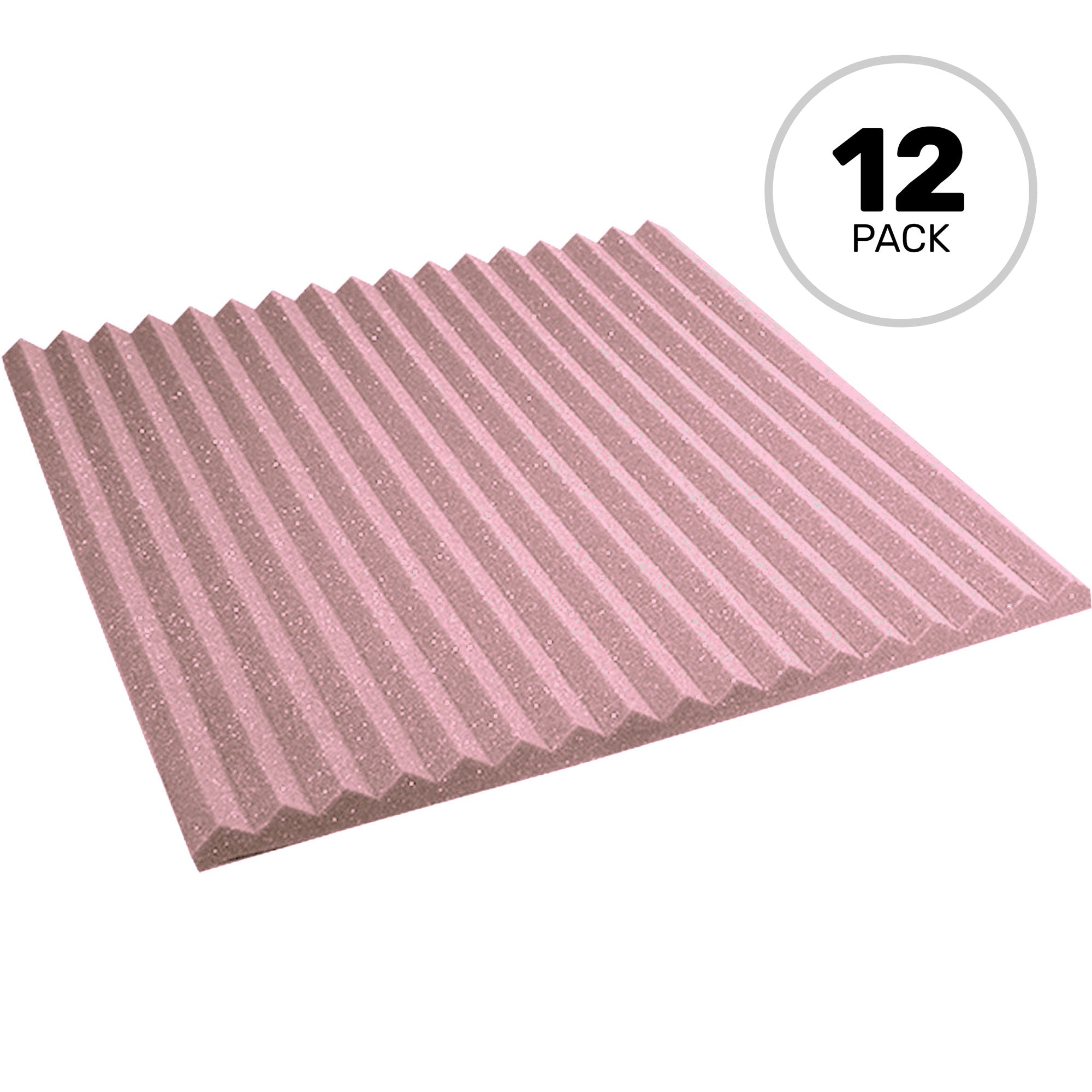 Performance Audio 24" x 24" x 1" Wedge Acoustic Foam Panel (Rosy Beige, 12 Pack)