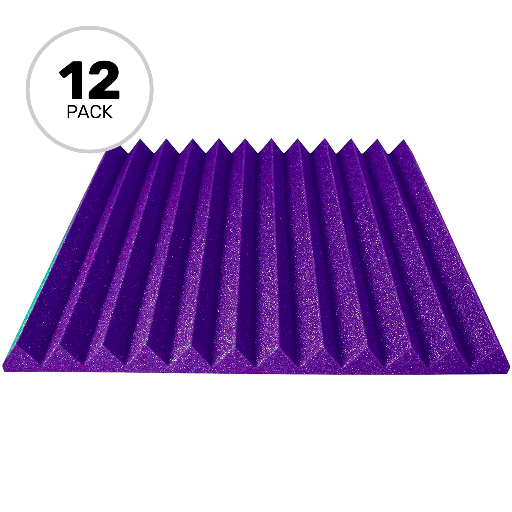 Performance Audio 24" x 24" x 2" Wedge Acoustic Foam Panel (Purple, 12 Pack)
