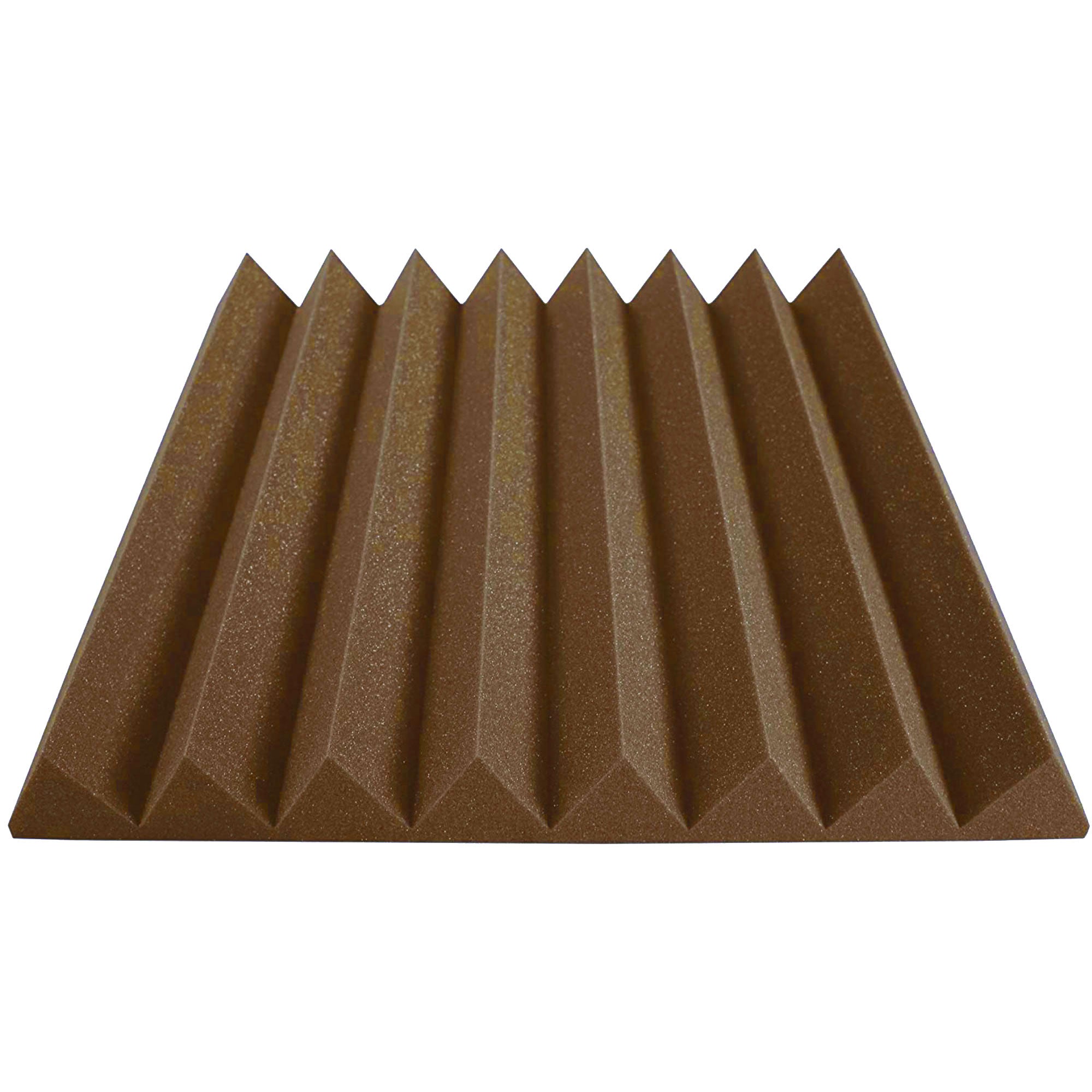 Performance Audio 24" x 24" x 3" Wedge Acoustic Foam Panel (Brown, 12 Pack)